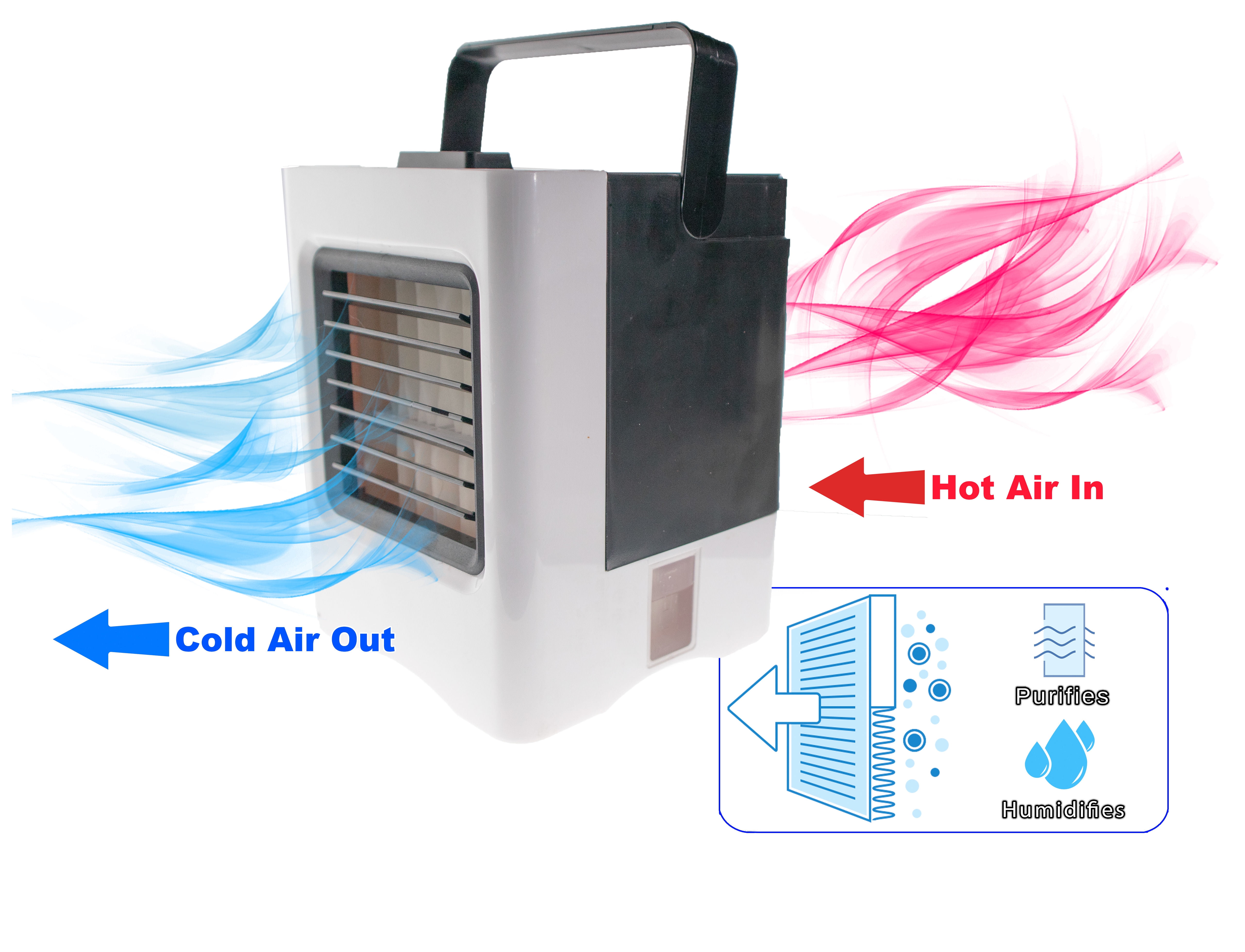 5 Star Super Deals Portable Evaporative Air Cooler and Humidifier Fan (Black, 2 Pack) izlk2