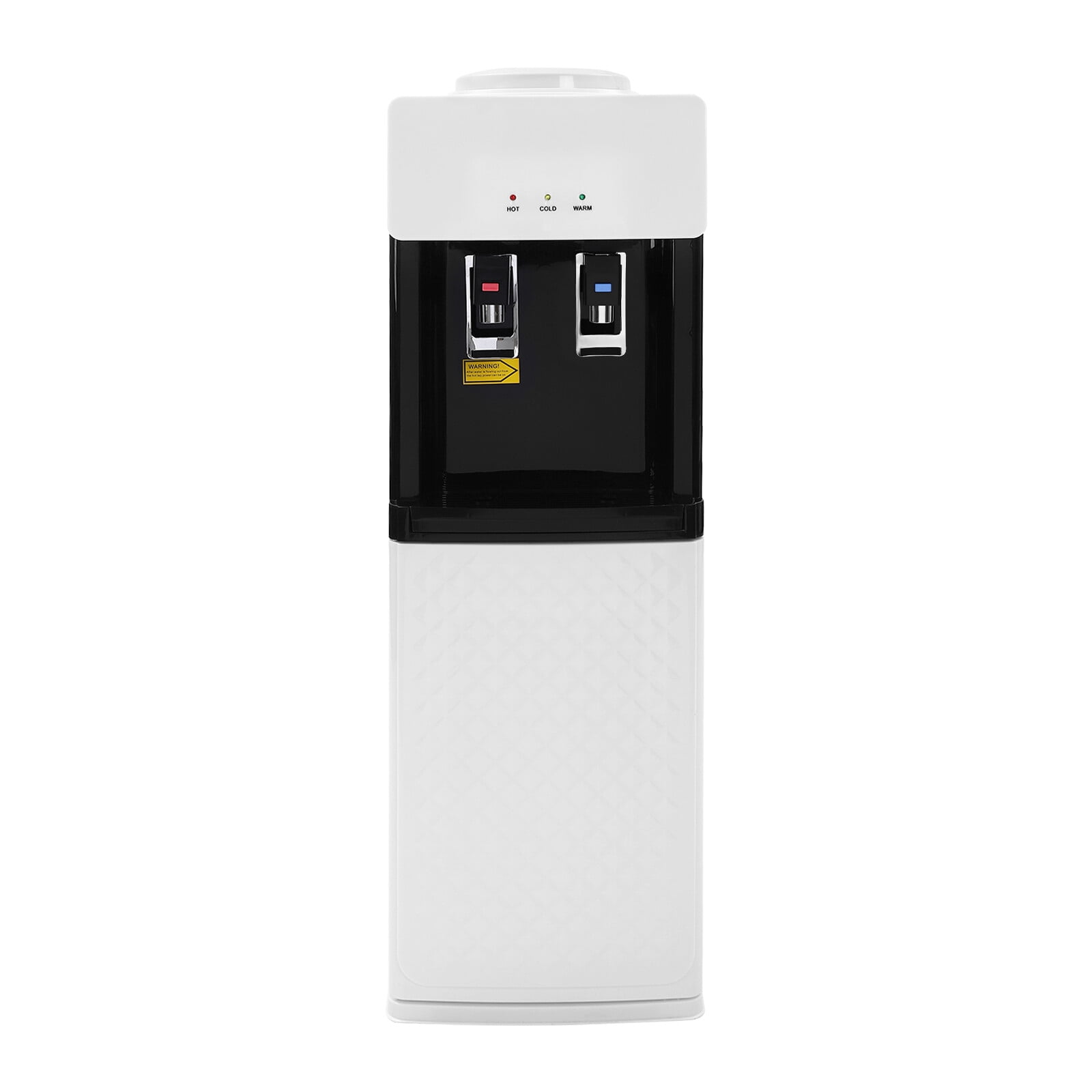 Generic Hot and Cold Water Dispenser Top Loading Standing Cooler with Safety Lock and Storage Cabinet (White, 5 Gallon) dn3z8