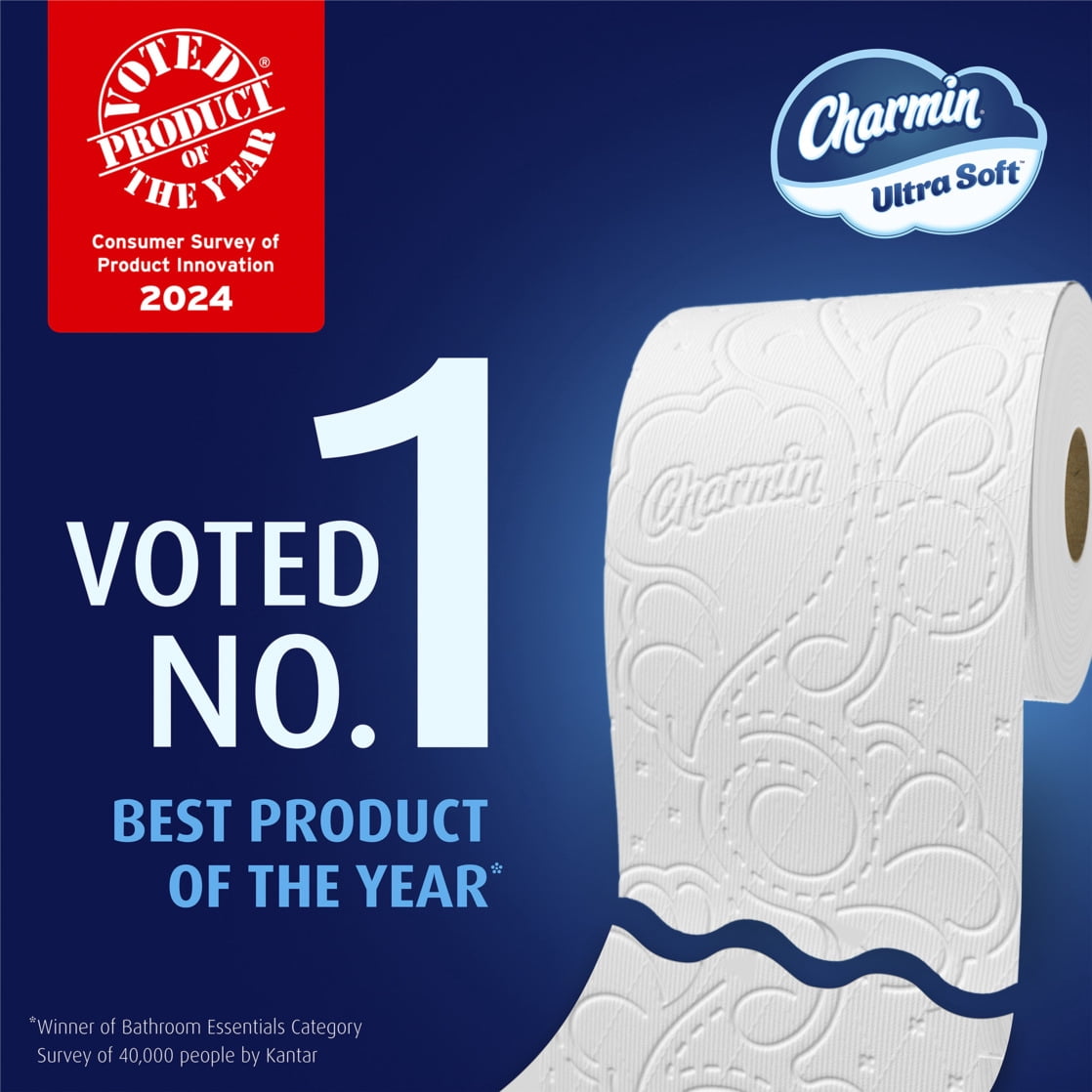 Charmin Ultra Soft Toilet Paper (White, 4 Mega Rolls) mtmhb