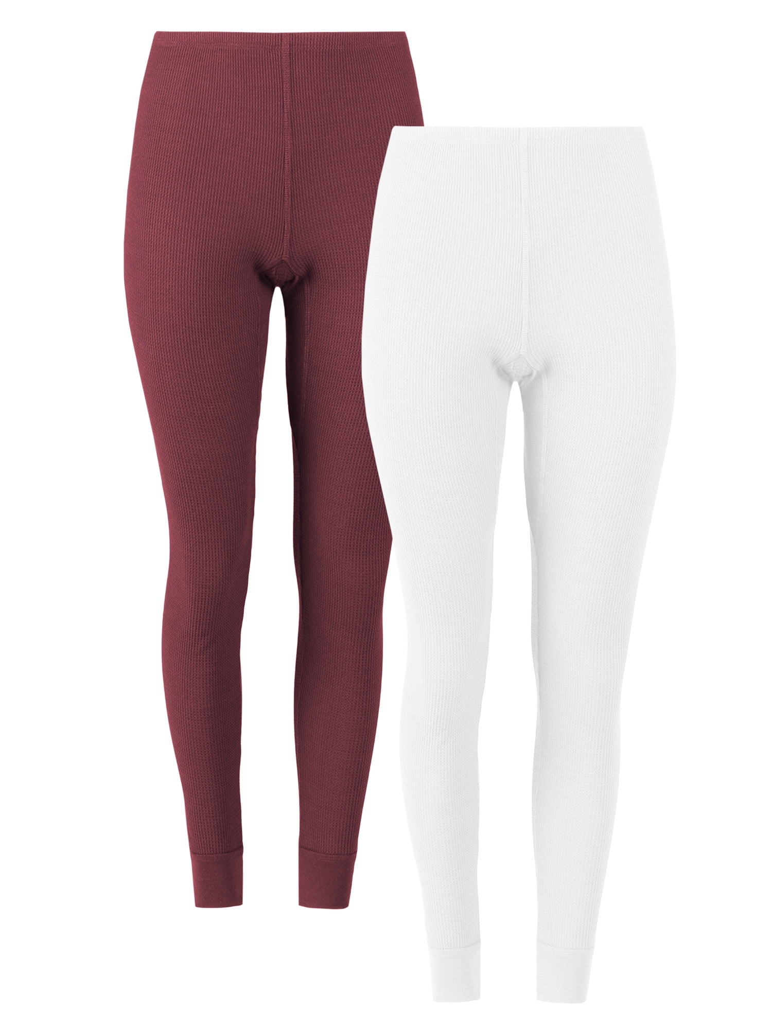 Fruit of the Loom Women's Recycled Waffle Thermal Bottoms (White, 2-Pack) lw1o3
