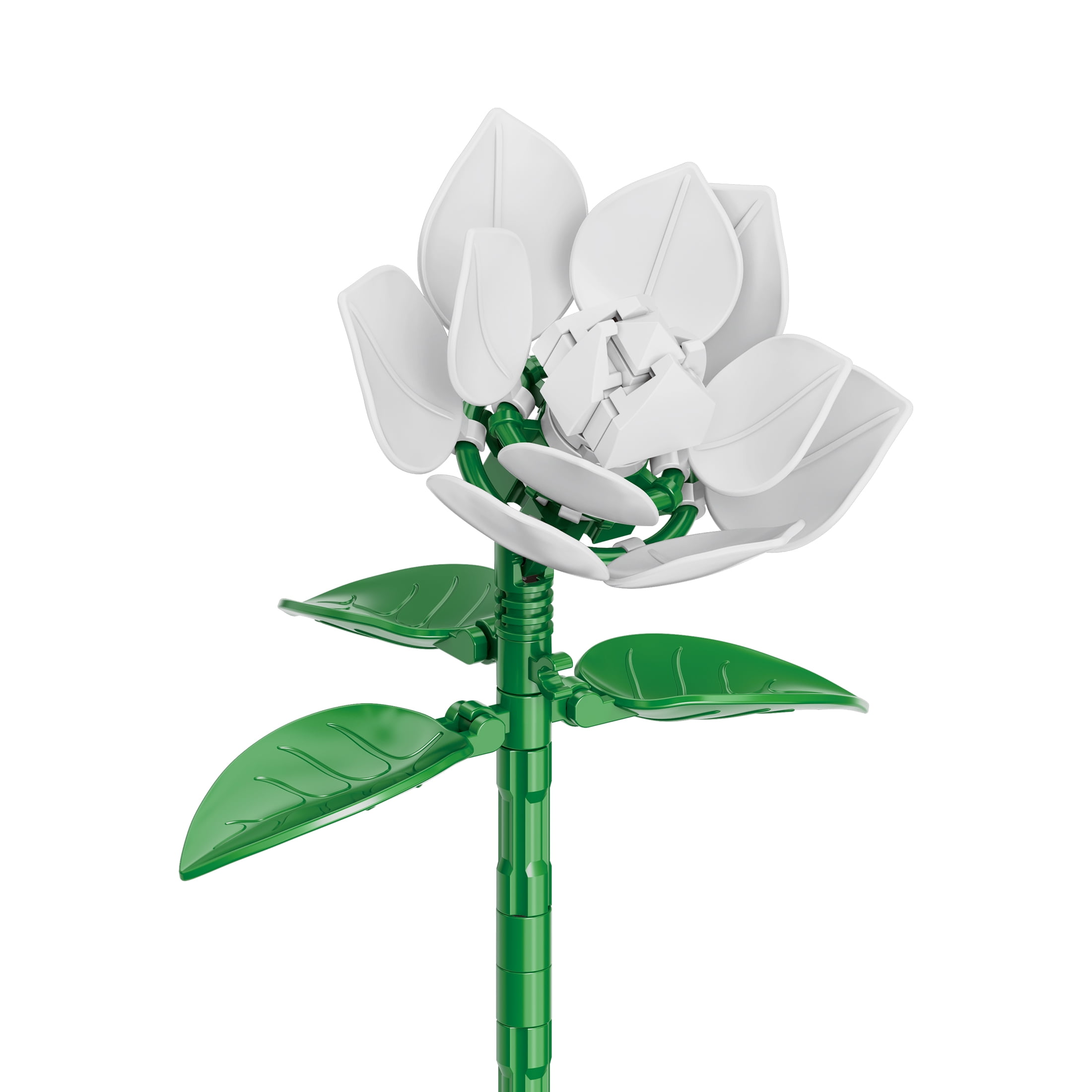 Brickcraft White Gardenia Building Kit (Bricktanicals Collection, Elegant Floral Display, 47-Piece Set) ervct