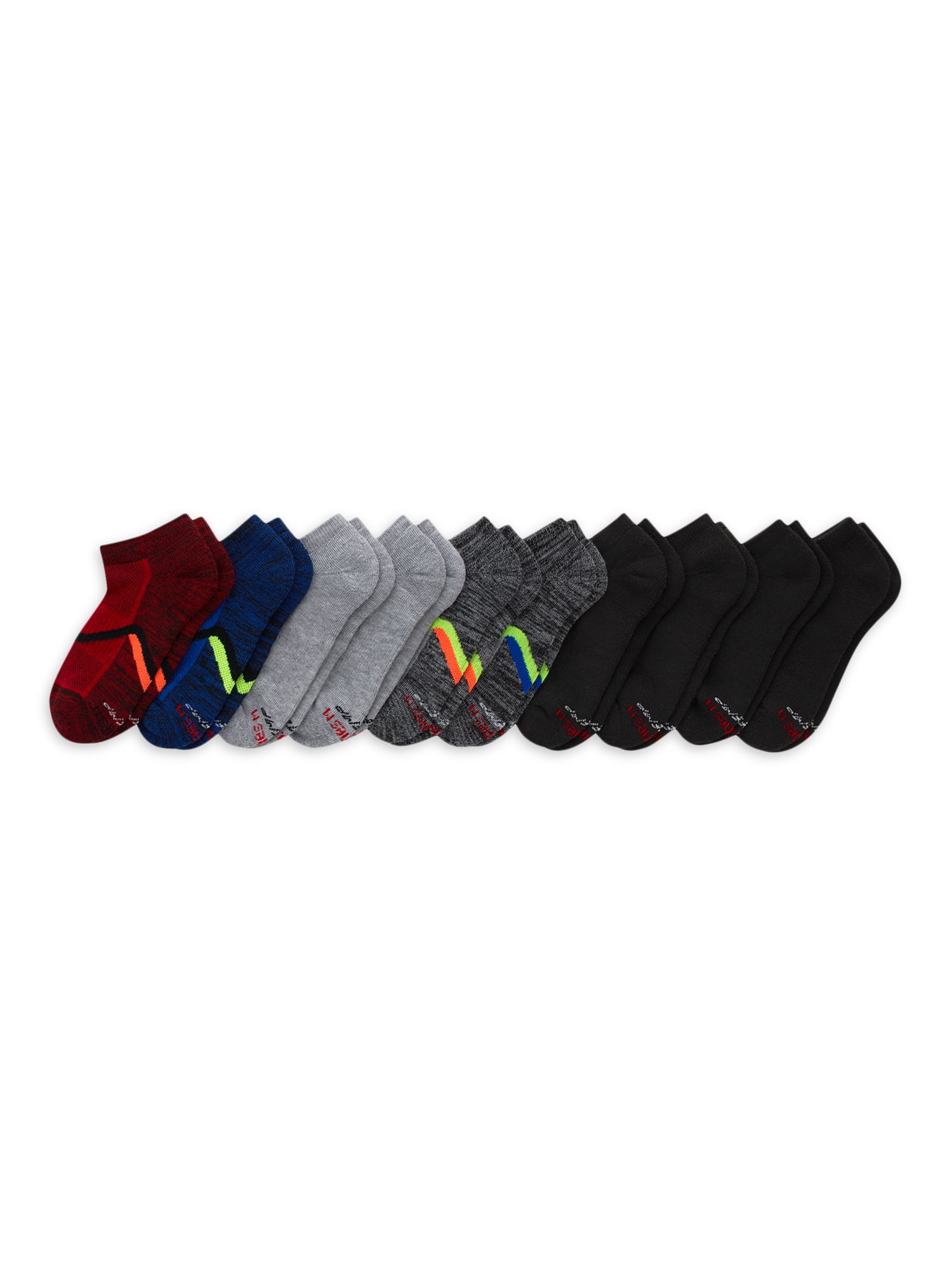 Hanes Boys' X-Temp Performance No Show Socks (Blue, 10 Pack) ftjmy