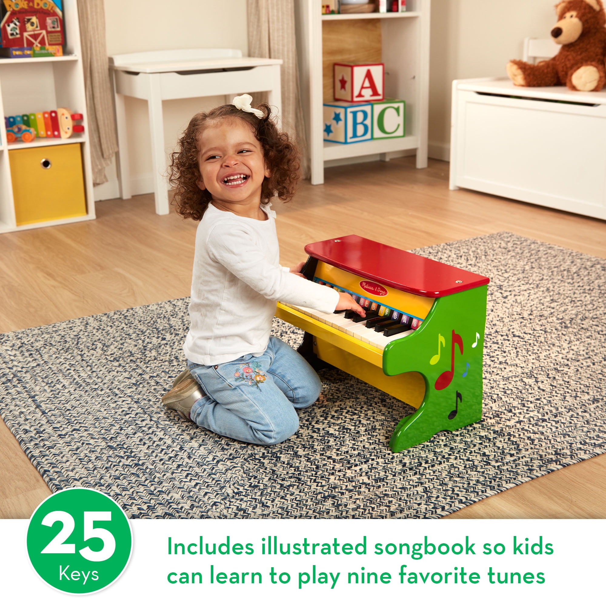 Melissa & Doug Learn-To-Play Piano with 25 Keys and Color-Coded Songbook (11.5 in x 15.75 in x 9.5 in) nxgp3