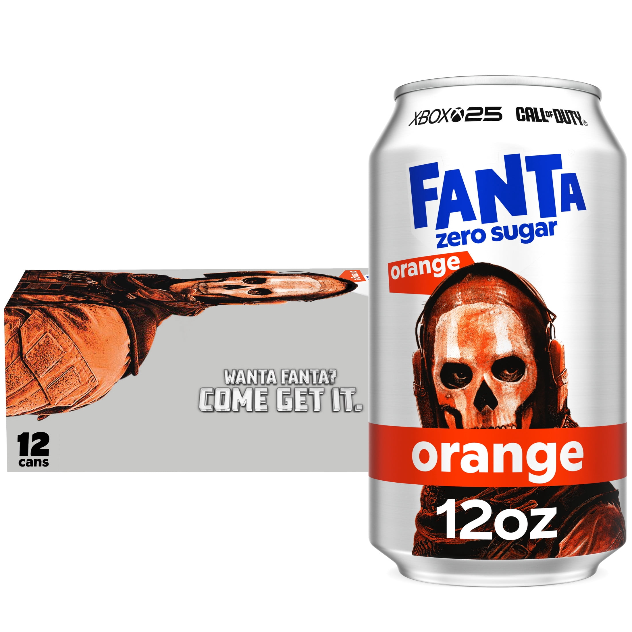 Fanta Zero Sugar Orange Soda, Refreshing Fruit Flavored Soft Drink (Orange, 12 fl oz, 12 Pack) pvm87