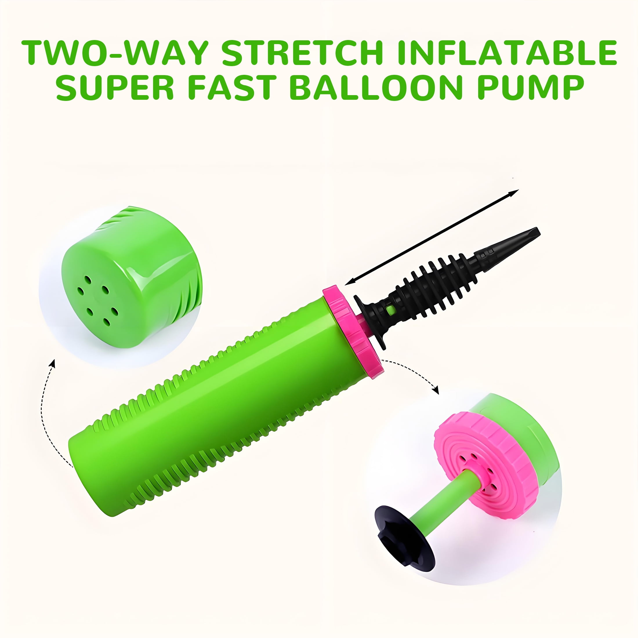 BESTSKY Manual Balloon Pump Dual-Action Hand Inflator for Party Decorations (Green, 12.4 in) pplh2