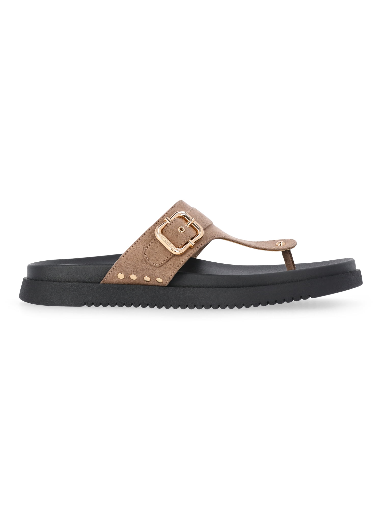 Madden NYC Women's Faux Suede Thong Footbed Sandals (Beige, Medium Width) 665sf