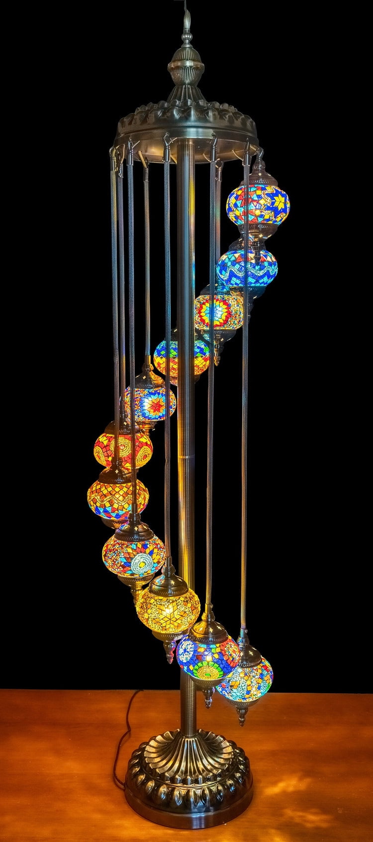Jarri Lights Turkish Mosaic Floor Lamp (11 Large Globes, 65 in Height) Moroccan Decorative Lighting 7g62c