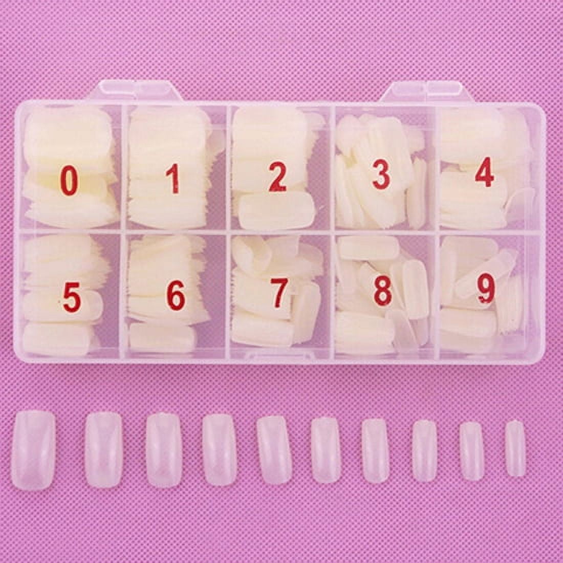 Visland Coffin Nails Natural Ballerina False Nail Tips (Long, 500pcs) 0ryx5