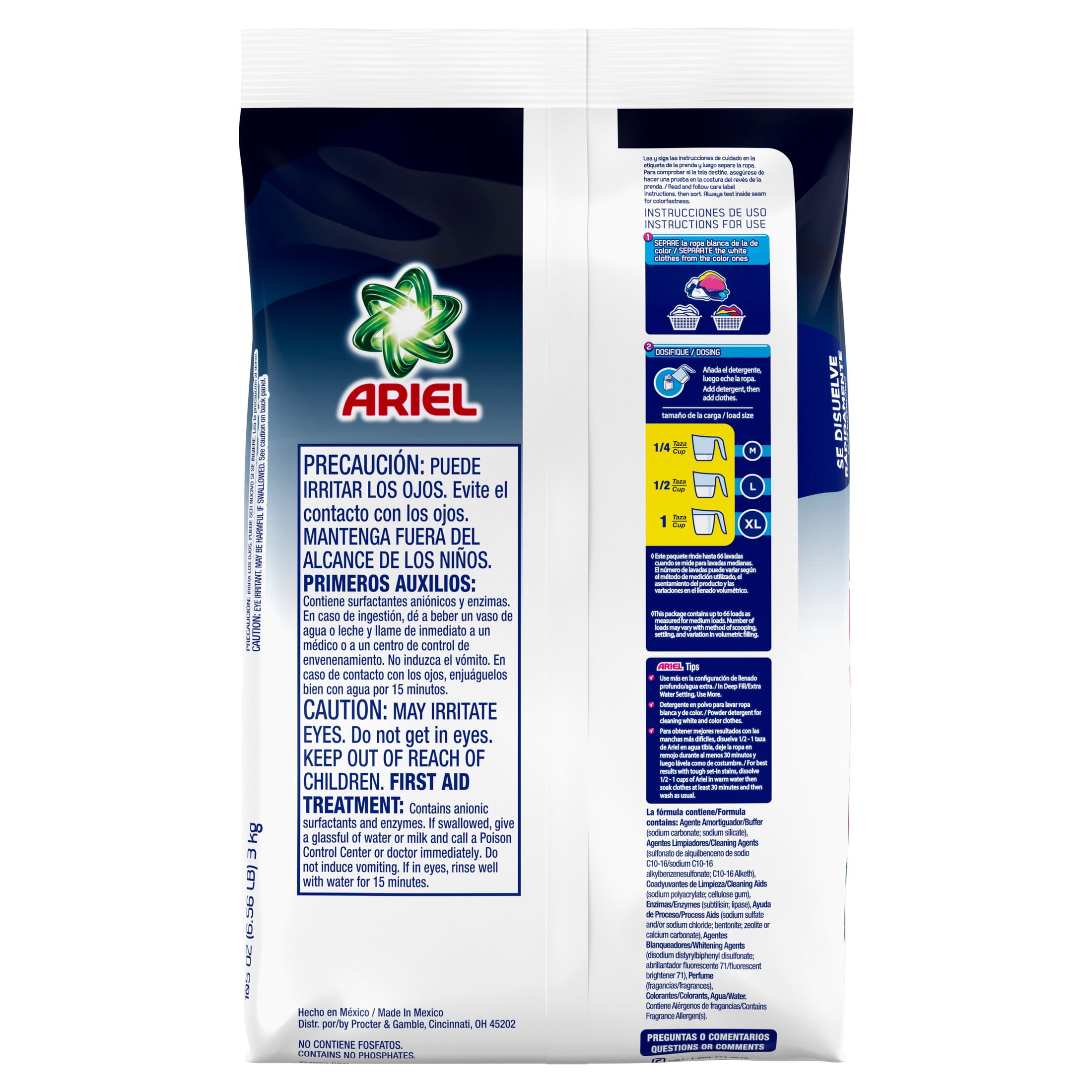 Ariel Laundry Detergent Powder, Oxi Advanced Stain Removal, Original Scent (105 oz, 66 Loads) a3rmb