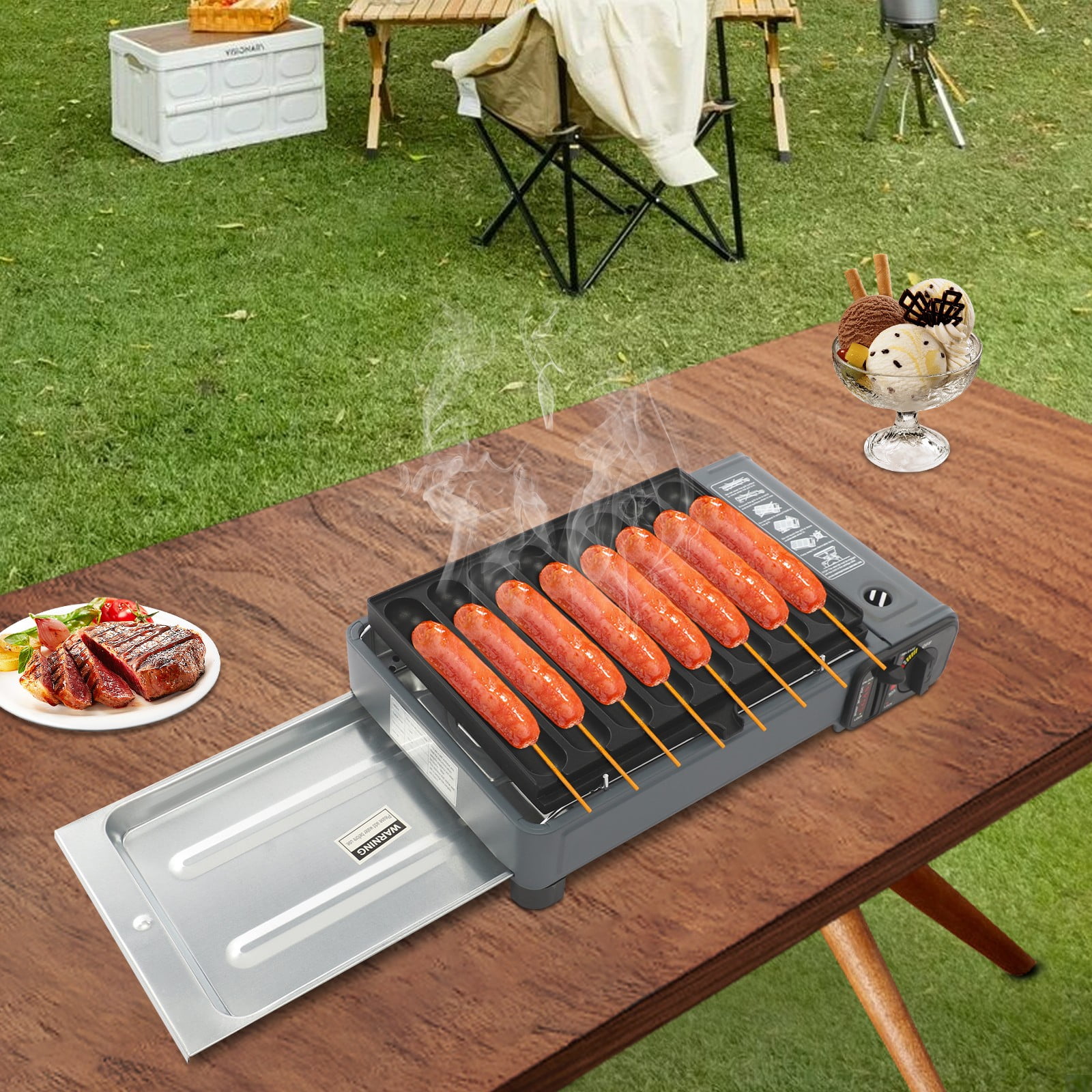 Generic Portable Butane Stove Tabletop BBQ Grill (Black, 7.5 lb) mrj8c