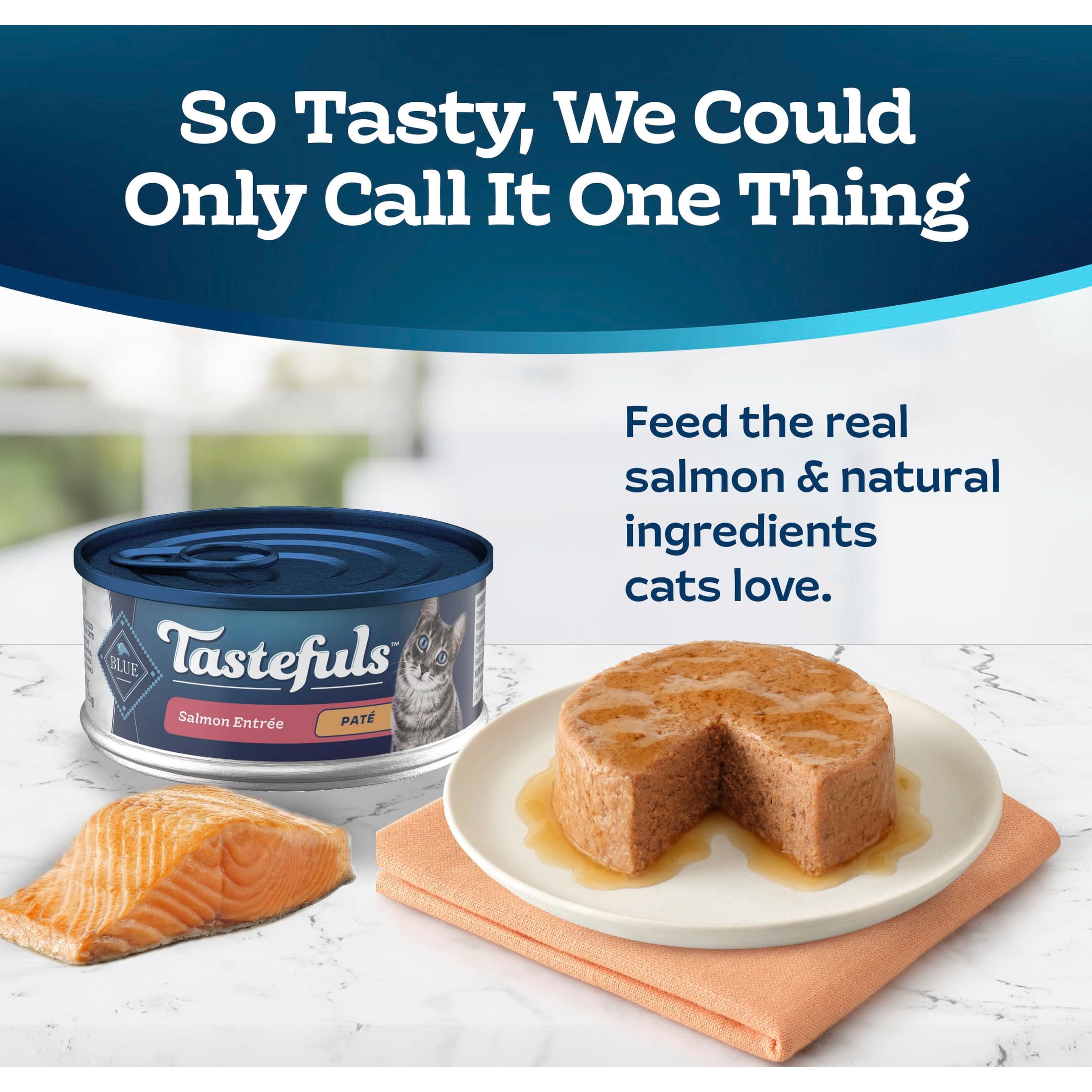 Blue Buffalo Tastefuls Wet Cat Food Paté, Natural Salmon Entrée (5.5 oz) siekj