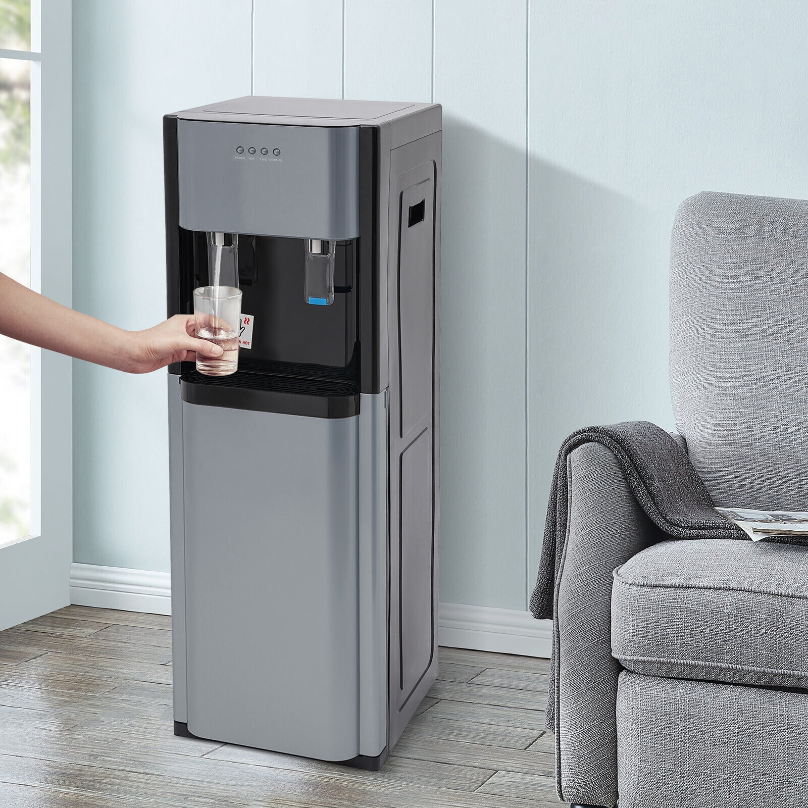 Generic Bottom Loading Water Cooler Dispenser with Heating and Cooling Functions (Dark Gray, 5 Gallon) l1bus - Image 3