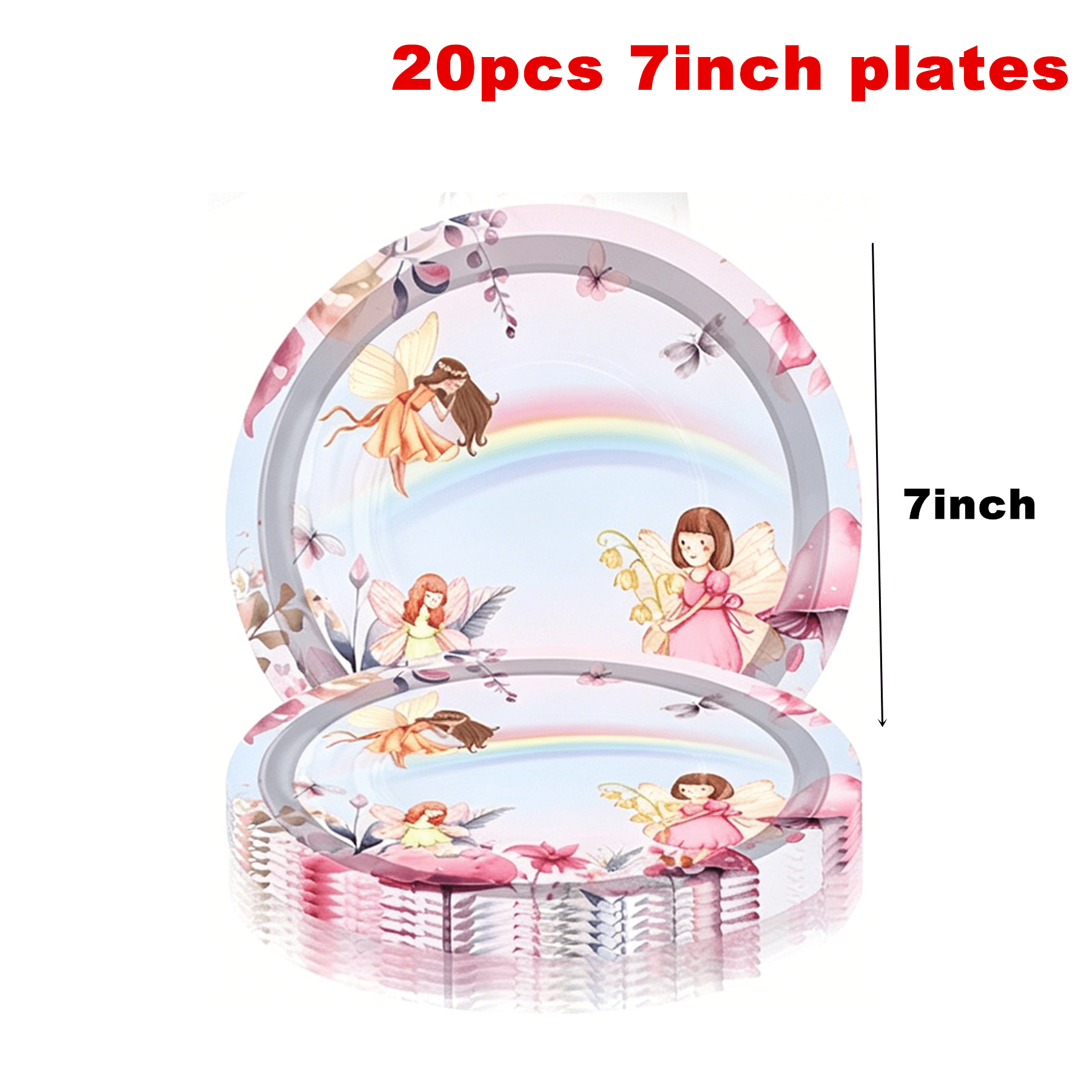 Fairy Party Supplies Enchanted Garden Birthday Tableware Set (Gold, 162-Piece) ioks6