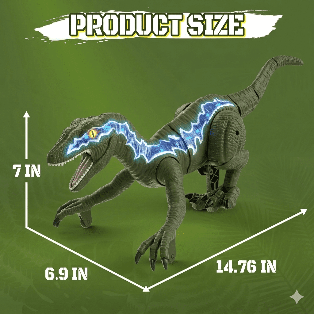 XINGLUKE Remote Control T-Rex Dinosaur Toy, Walking RC Robot with LED Lights and Mist Spray (Green, 12 in) g3l9o