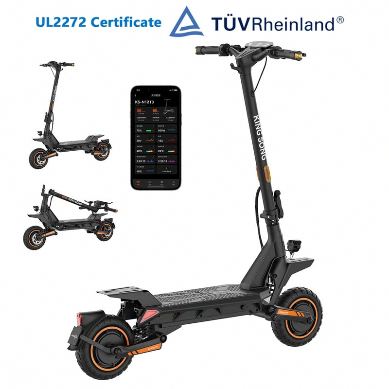 KINGSONG N12T3 Electric Scooter for Adults, Powerful 3000W Motor, Dual Suspension, Foldable Design (Black, 10 in) rabg2