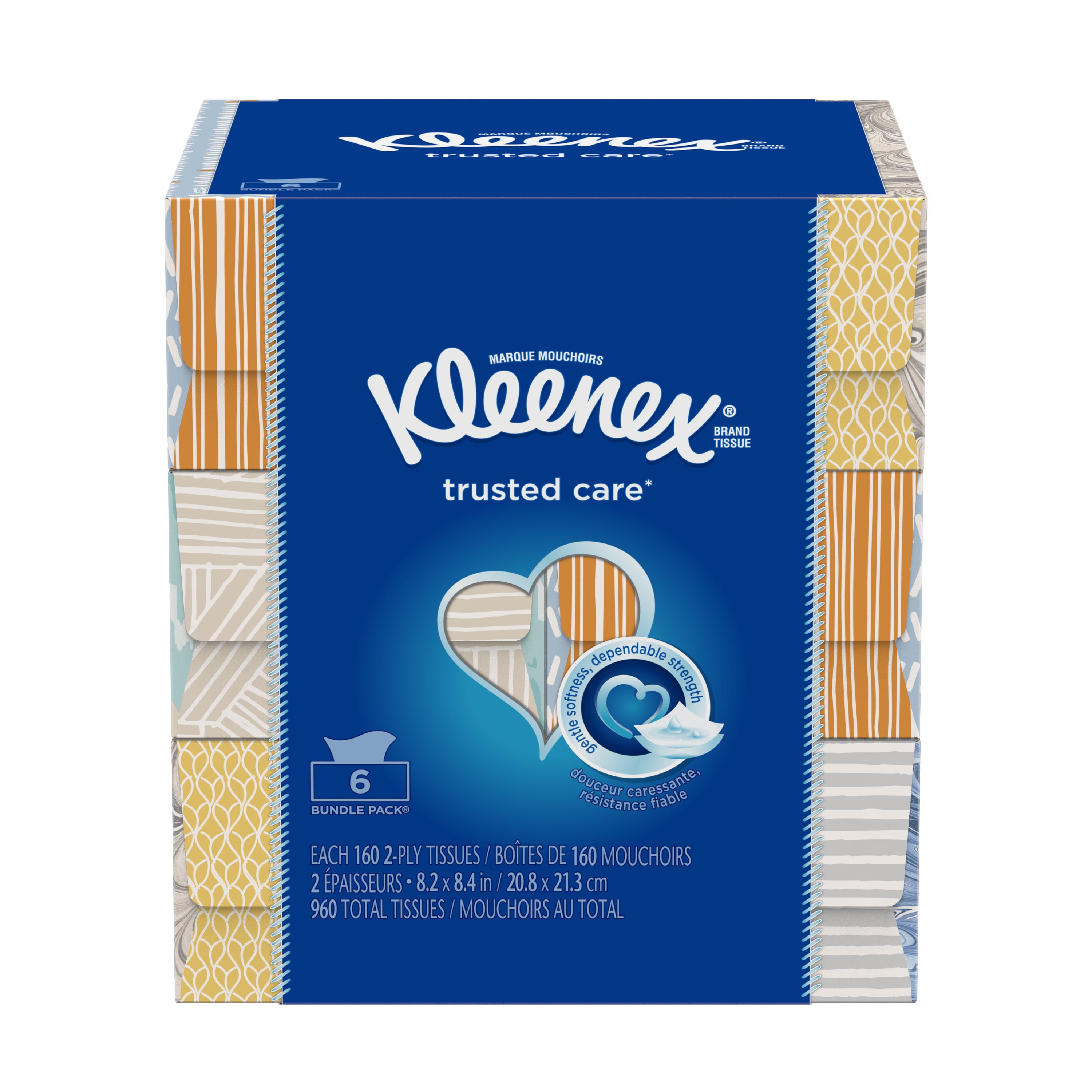 Kleenex Trusted Care Facial Tissues, 2-Ply Absorbent Paper Tissues (White, 960 Total Count) d3r27