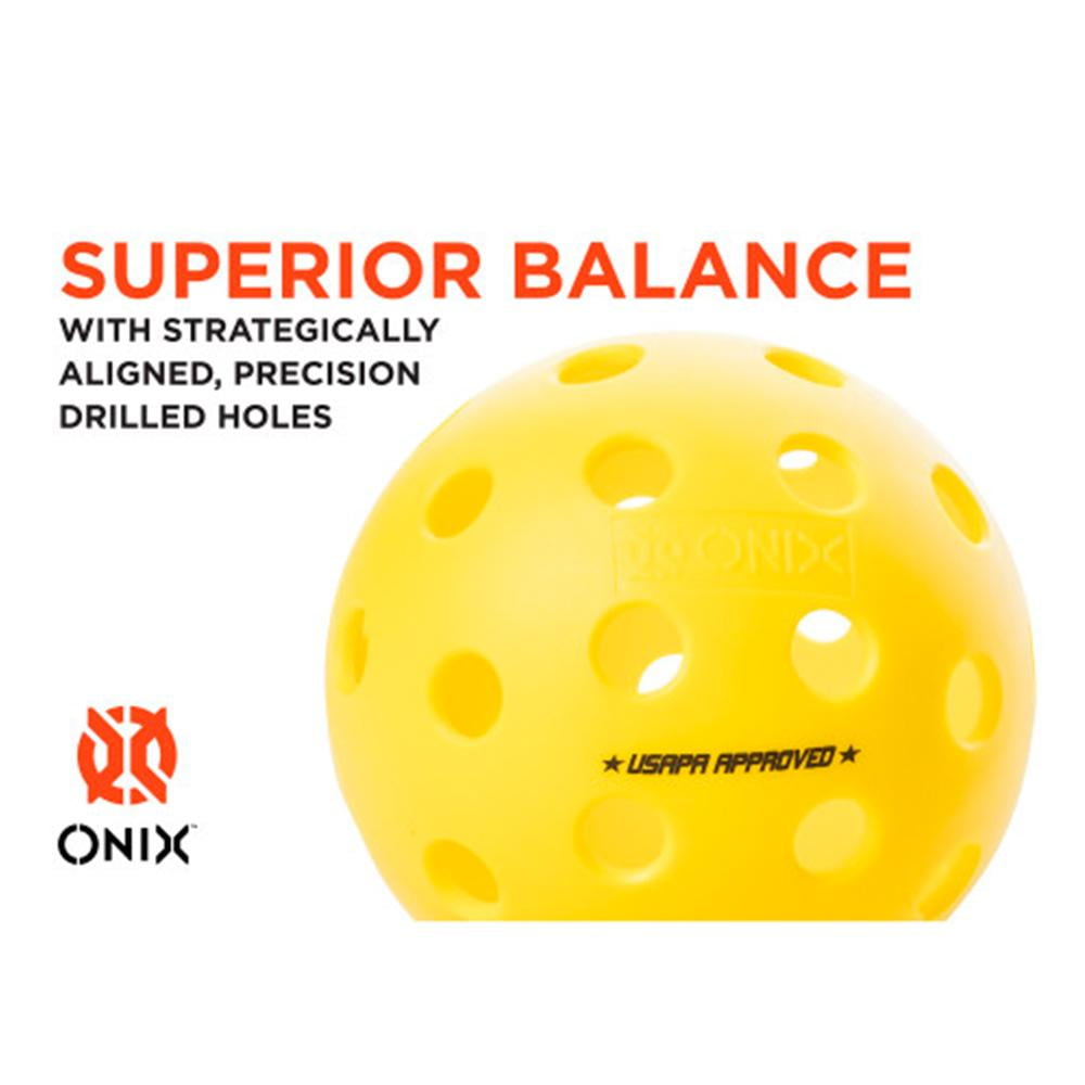 Onix Fuse G2 Pickleball Balls, Tournament Grade Outdoor Performance (Yellow, 3 Pack) a6evg