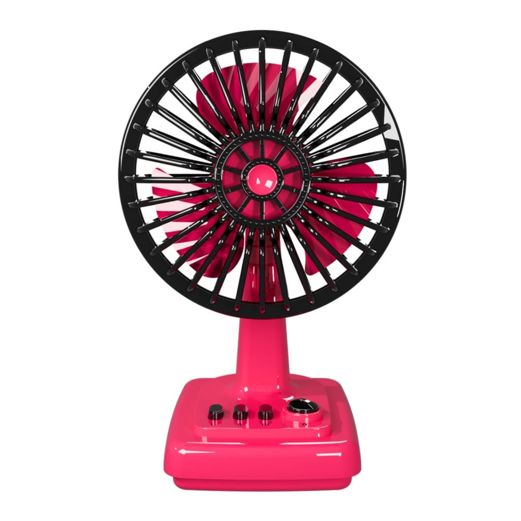ATALRPOU Retro Alloy Mini Desk Fan, Portable USB Rechargeable Desktop Fan with 3 Speeds (Green, 6 in) 53xc1