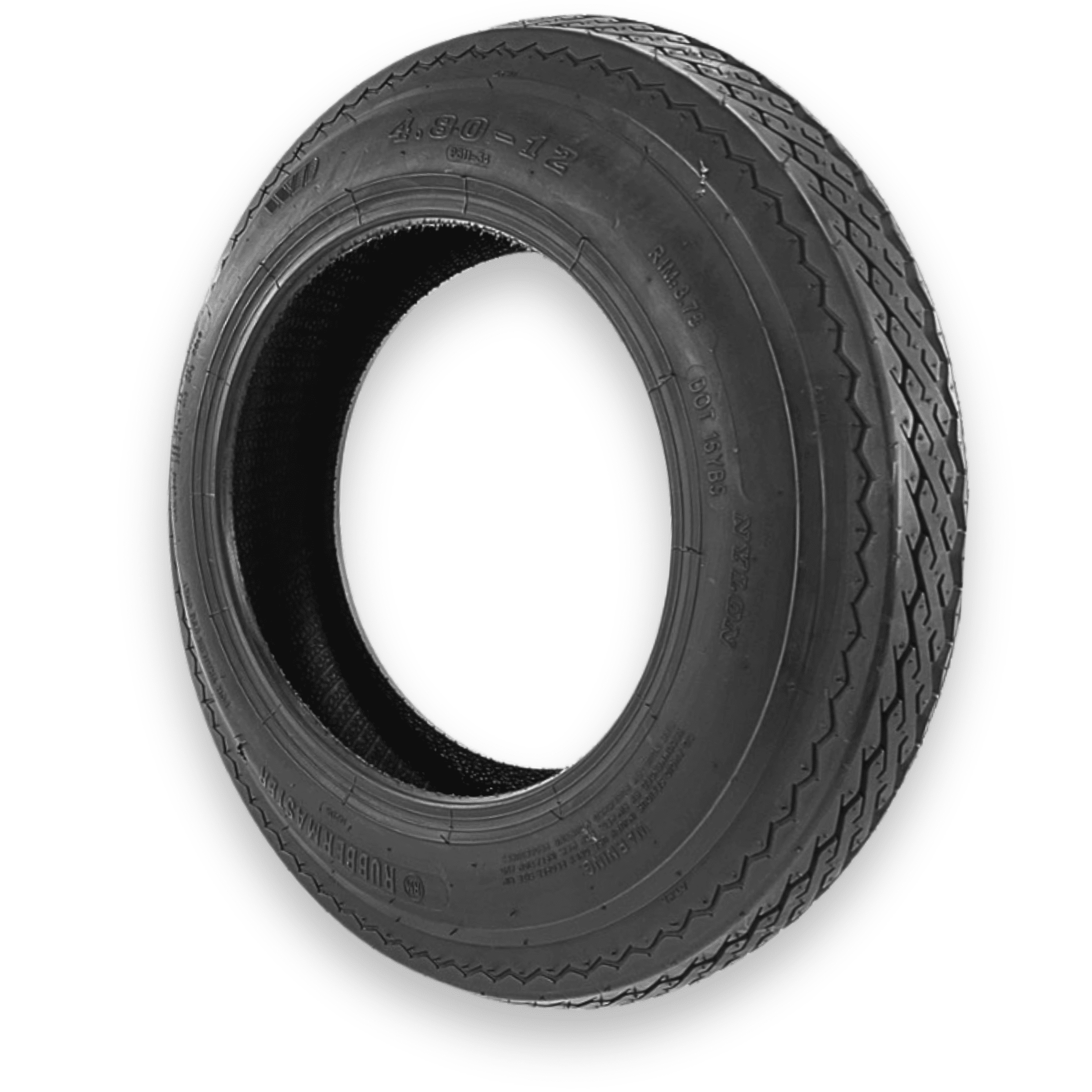 RubberMaster 4.80-12 Highway Rib Trailer Tire (4 Ply, Tubeless) y97o0