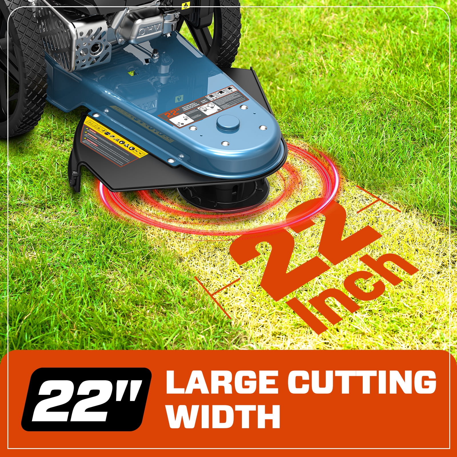 Senix 22 in. Walk-Behind Gas String Trimmer, 160cc 4-Cycle Brush Cutter with 5-Position Height Adjustment (22 in.) jj8cd