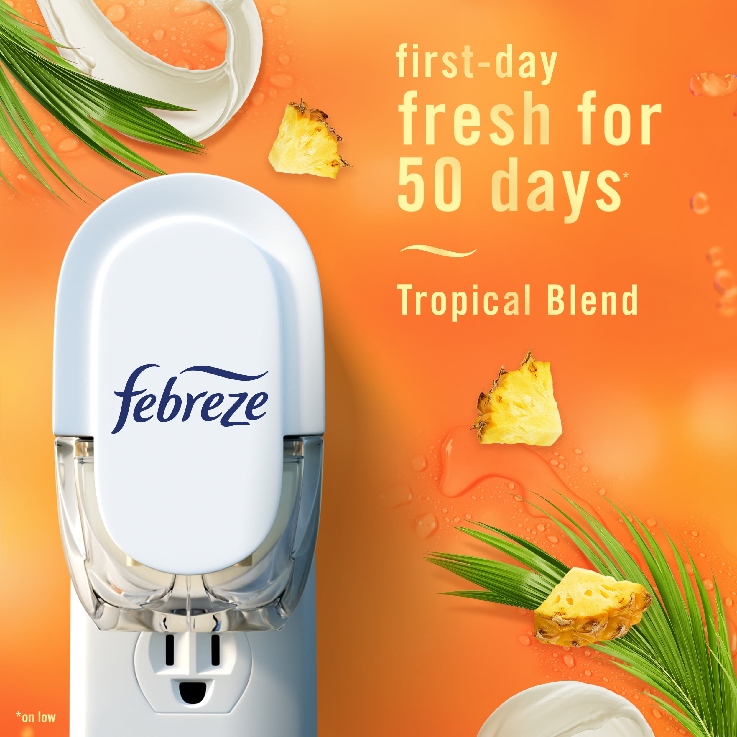 Febreze Fade Defy Plug In Air Freshener Refill, Odor-Fighting Scented Oil, Tropical Blend (0.87 fl oz) rg8gh