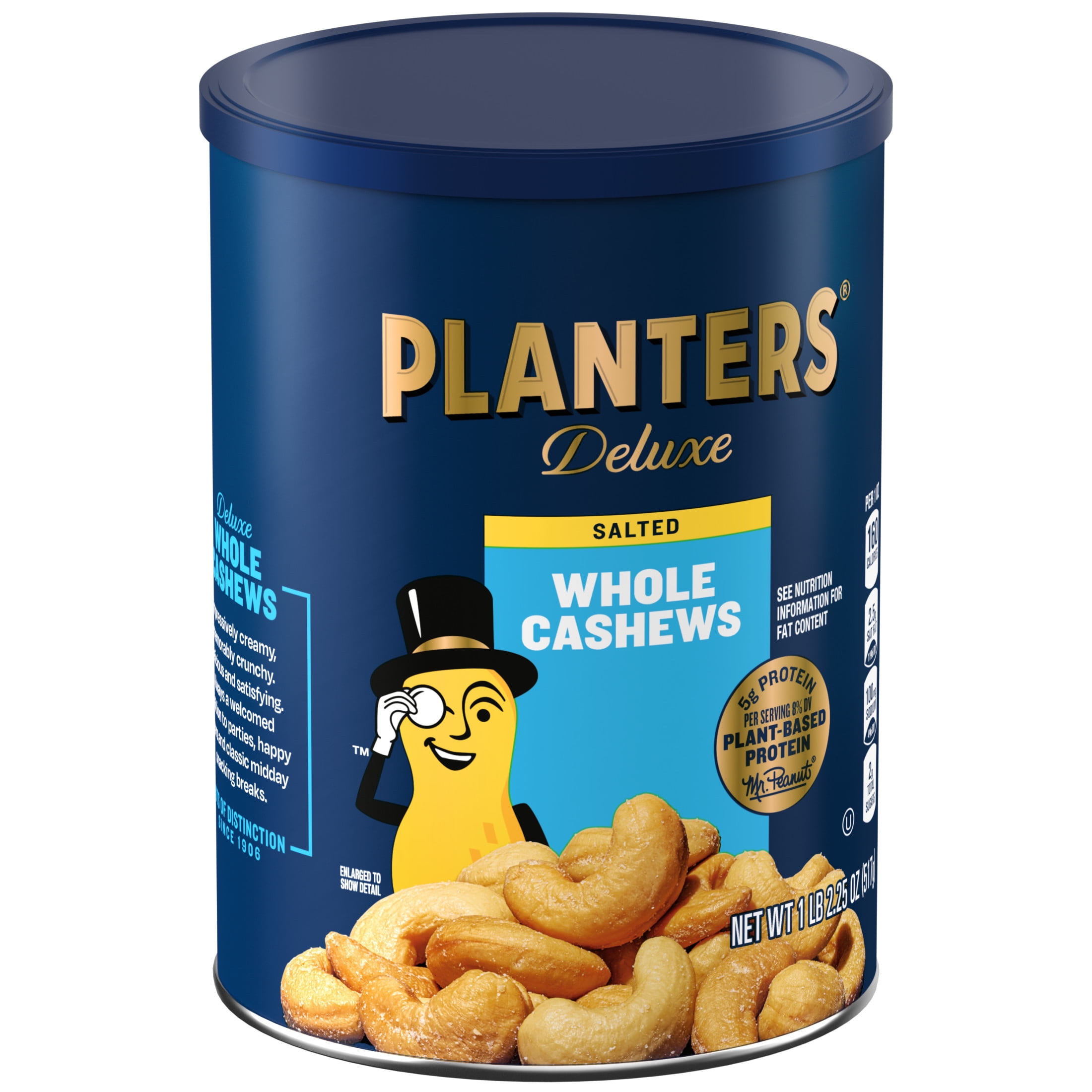 PLANTERS Deluxe Salted Whole Cashews, Roasted Nut Snack, Plant Based Protein (18.25 oz) 554a6