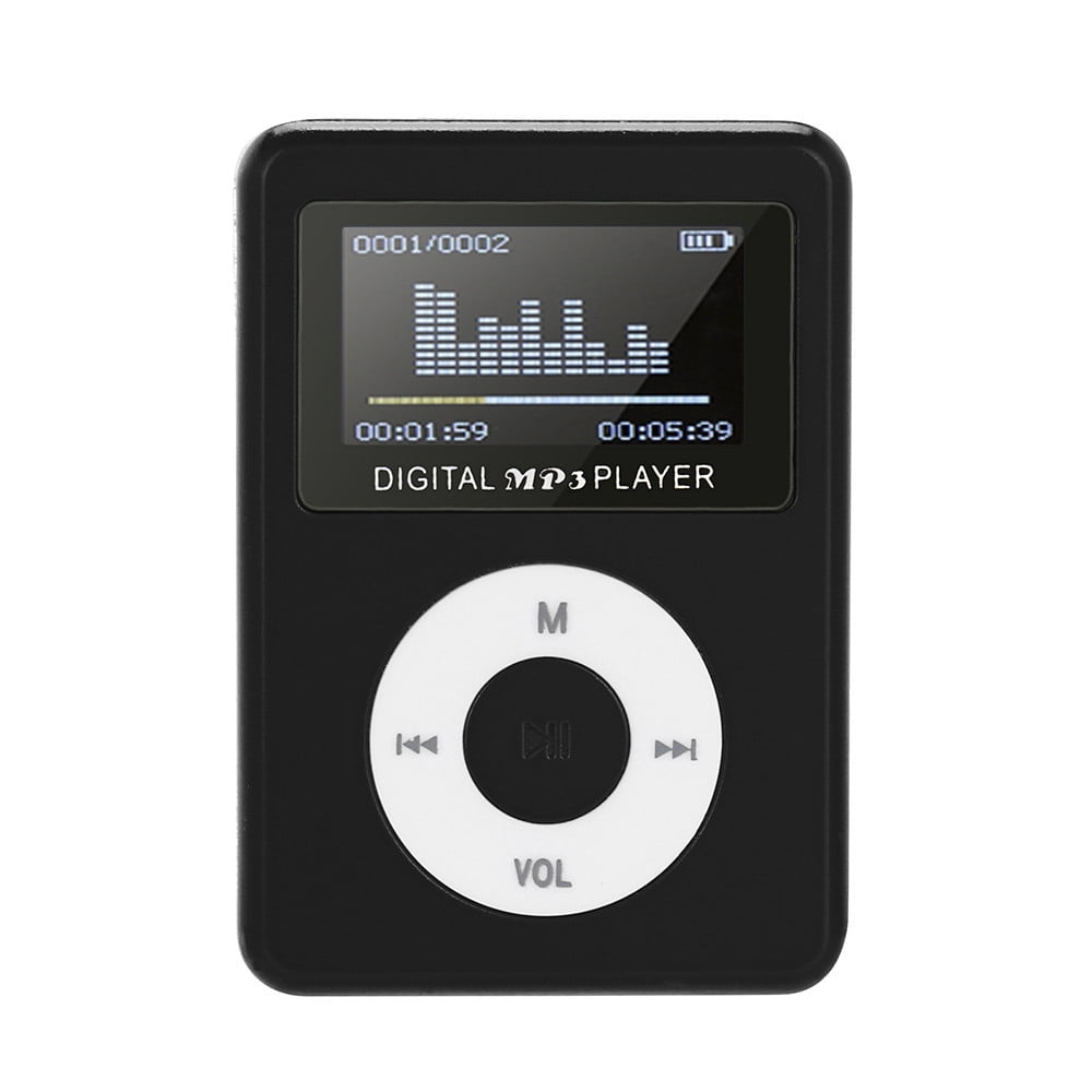 Clukuo Portable Digital MP3 Player with LCD Screen (Black, 2.36x1.57 in) 14zvz