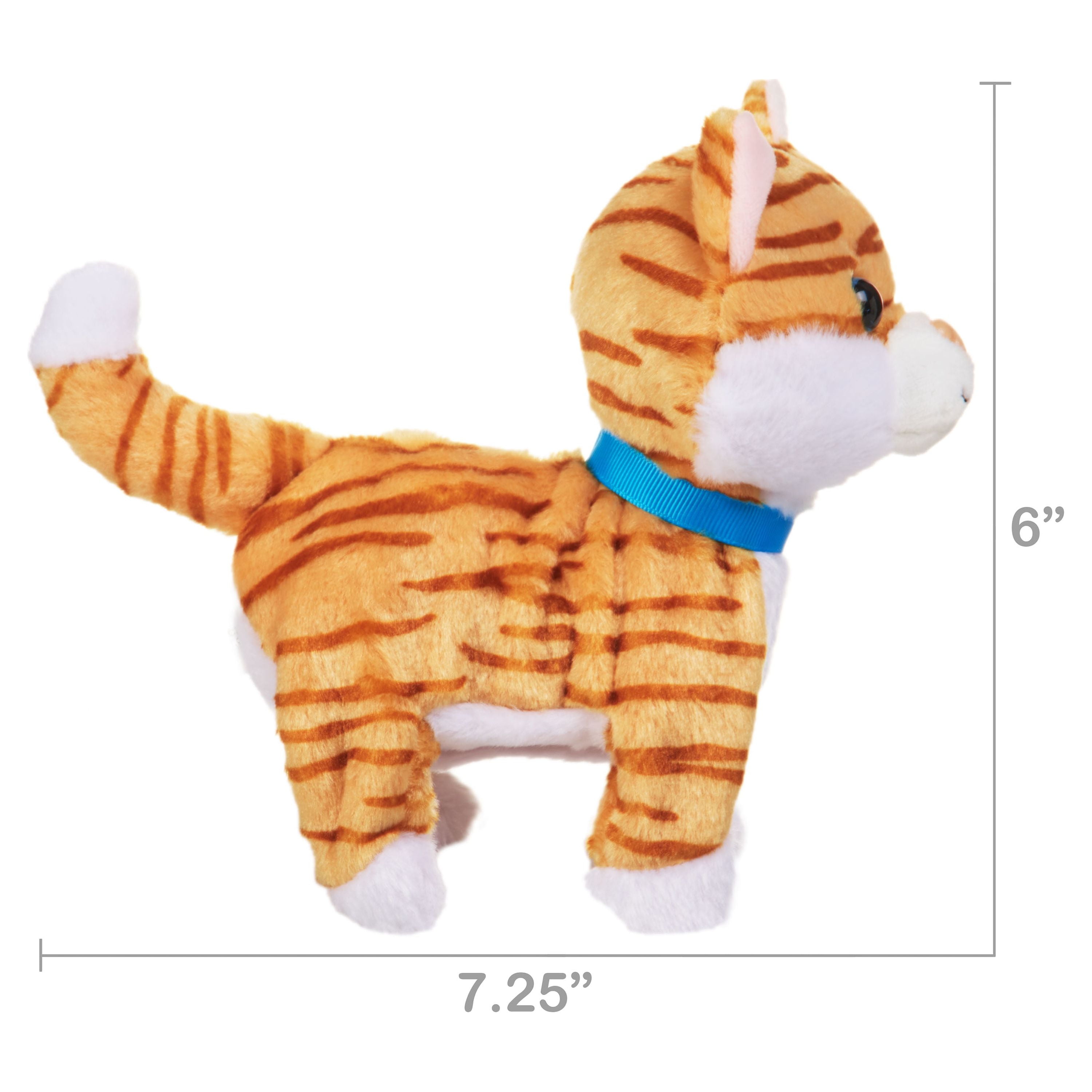 Kid Connection Electronic Walking Plush Cat Toy (Orange, 6 in) 2oljy - Image 6