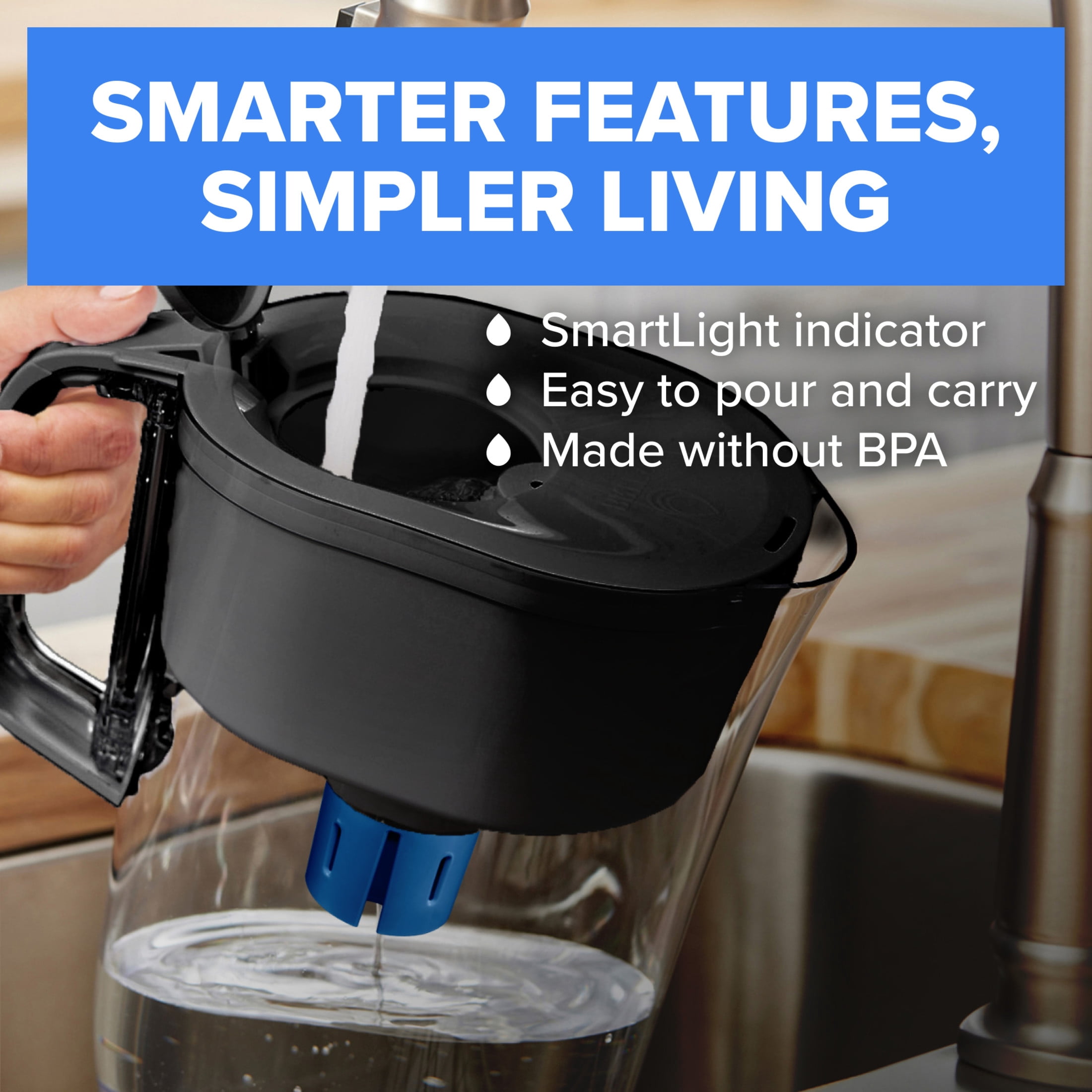 Brita Elite Water Filtration Pitcher, BPA-Free Plastic, Reduces Lead and Chlorine (White, 10-Cup) eqw8h