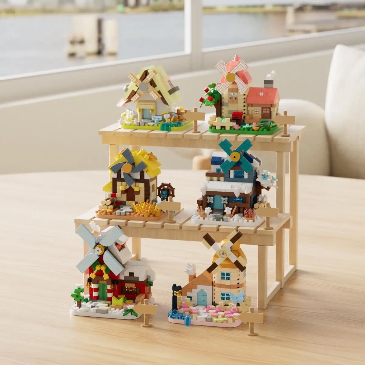 CONUSEA Windmill House Building Blocks Set (1802 Pieces, Micro Construction Model) 6qo5c