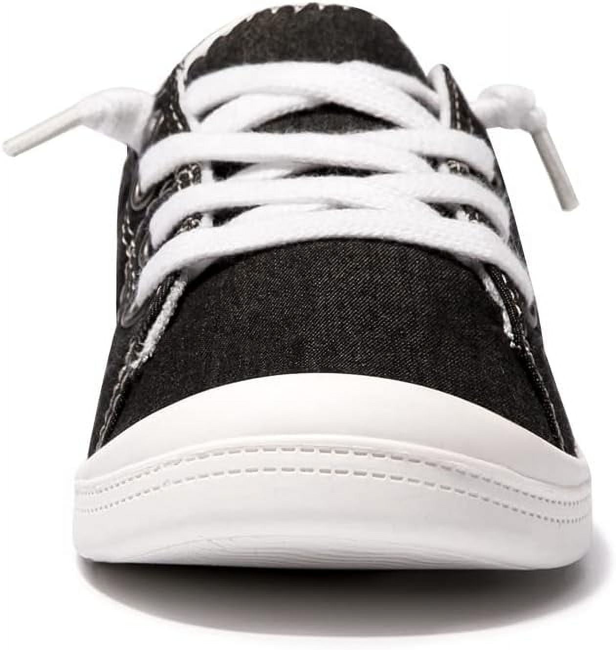 GETJUMP Women's Slip-On Canvas Sneakers Lightweight Low Top Casual Walking Shoes (Black, 8 US) 7xyn6
