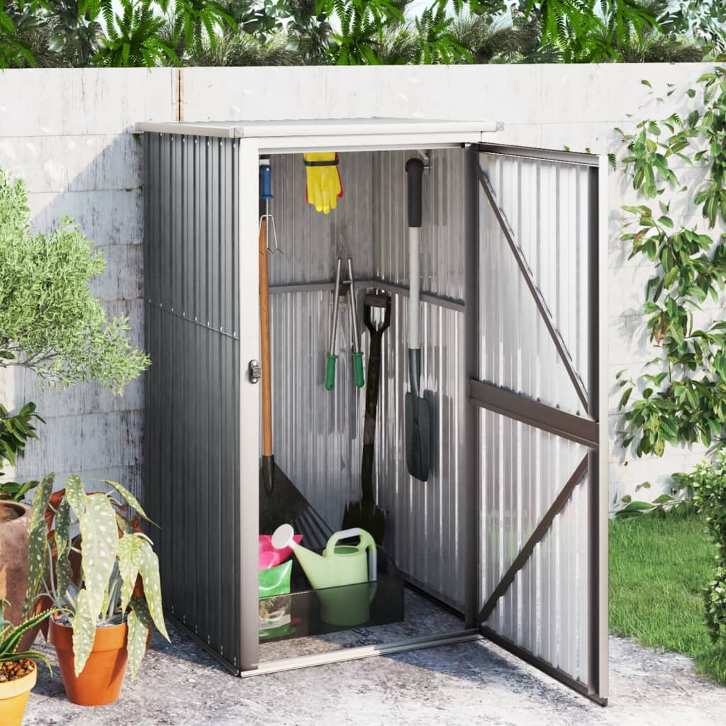 vidaXL Outdoor Storage Shed with Lockable Door (Black, 88.6 in x 35 in x 62.6 in) welud