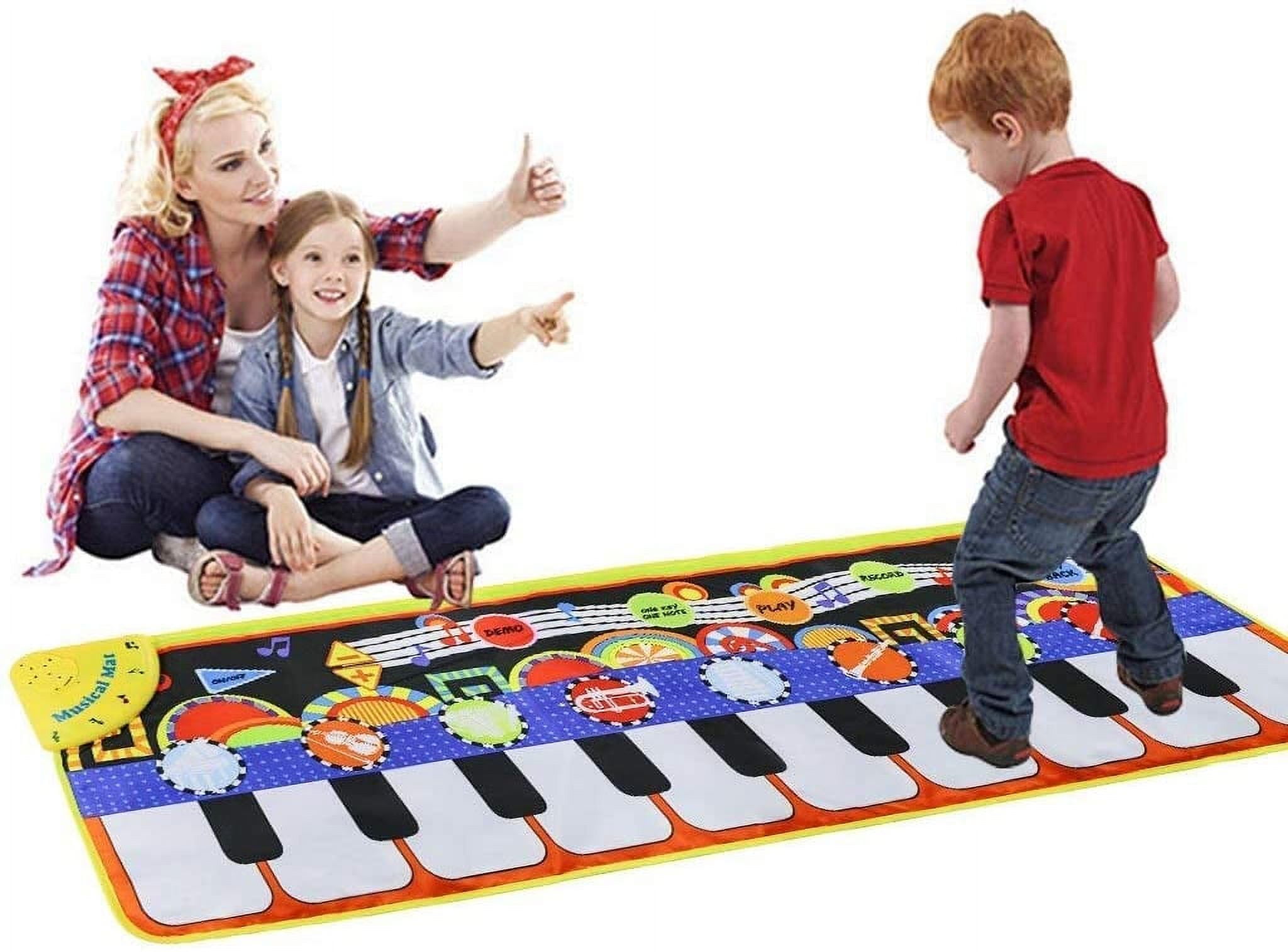 Somnr Piano Play Music Mat for Kids, Interactive Floor Keyboard with 8 Musical Instruments (43 in x 14 in) 0qx8n