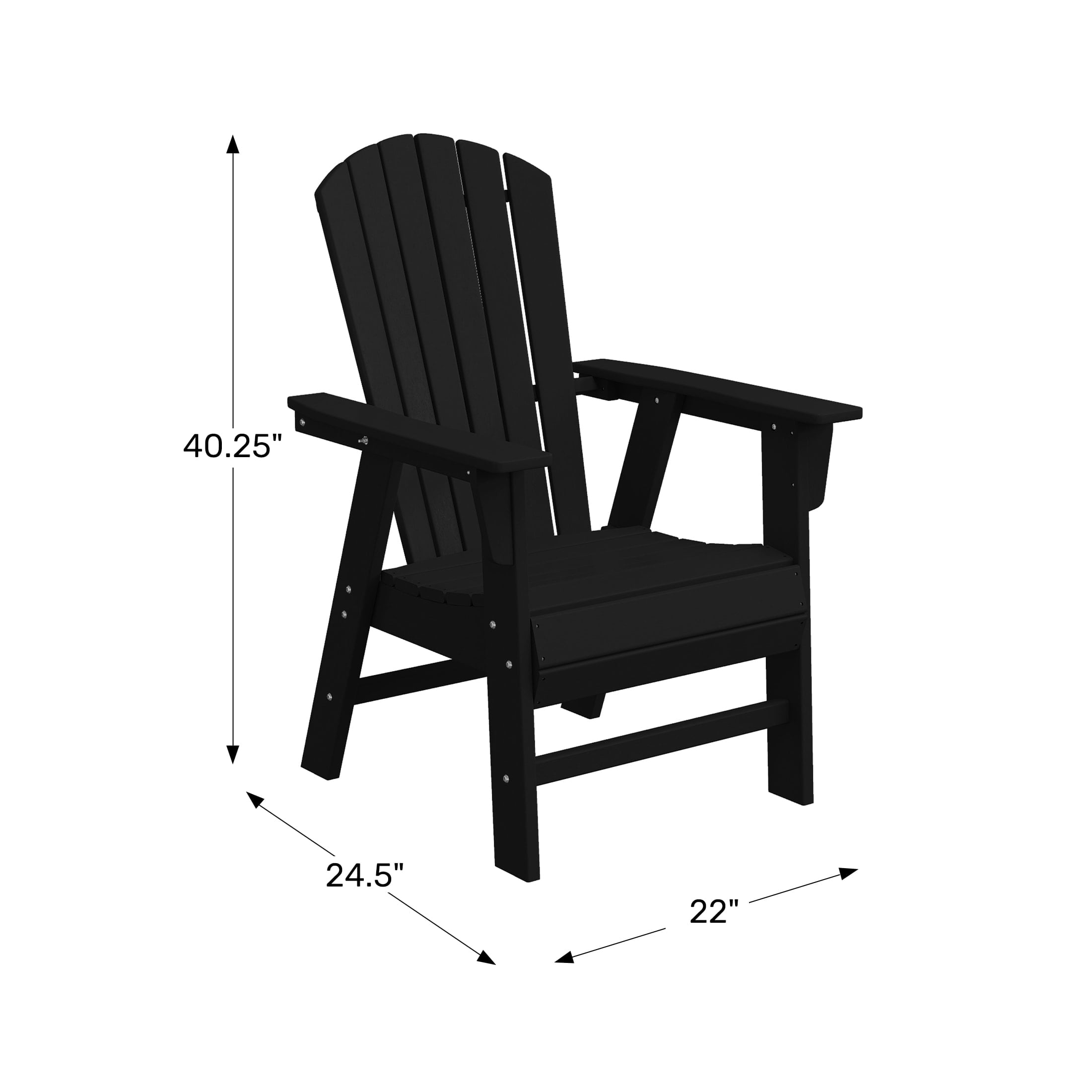 WestinTrends Dylan Outdoor Adirondack Dining Chair, All-Weather Poly Lumber Patio Seat (Weathered Wood, 330 lb Capacity) l2pzc