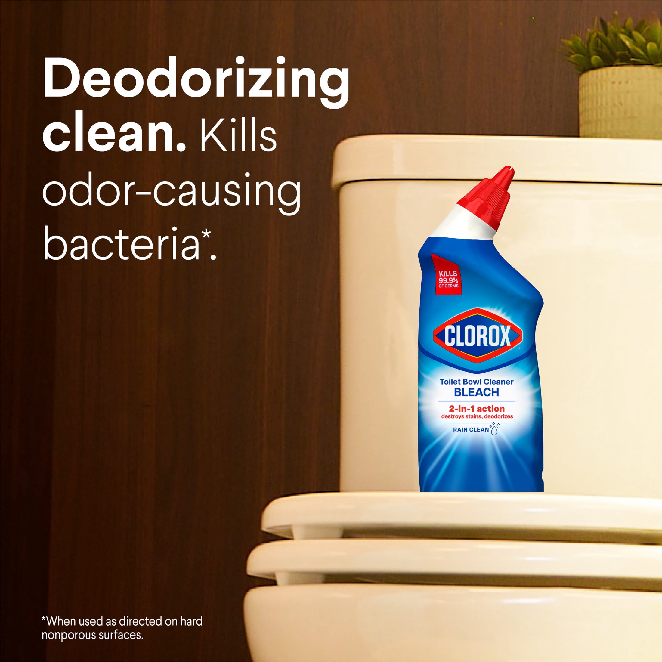Clorox Toilet Bowl Cleaner with Bleach, Rain Clean Scent (24 fl oz) atrrd
