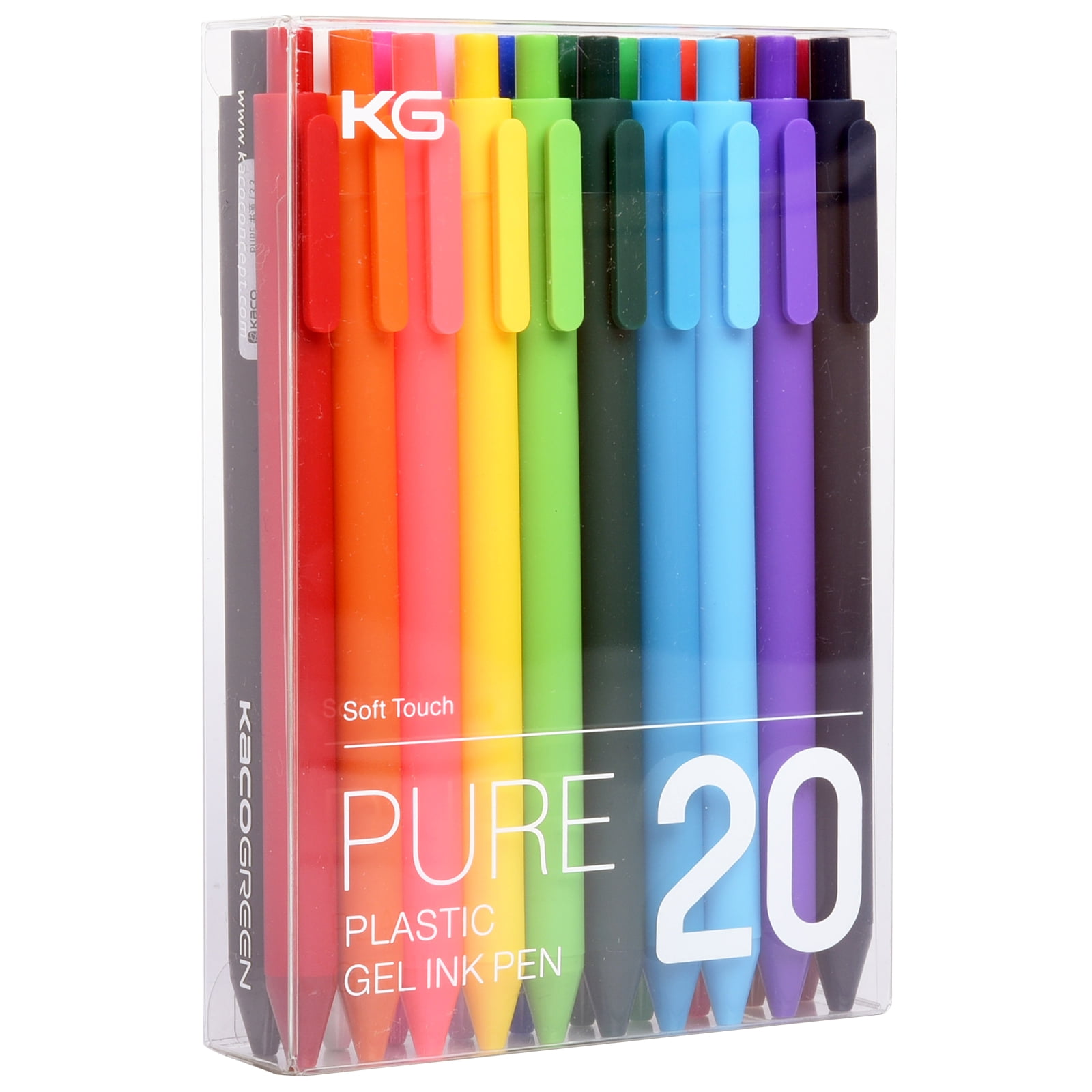 Kaco PURE Gel Ink Pens Fine Point Quick-Drying Smooth Writing Set (Assorted Colors, 20 Count) em4wn