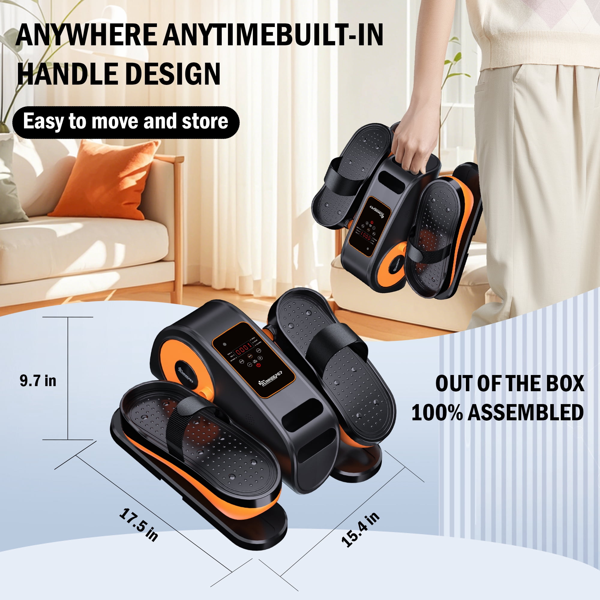 SLIMKEEPER Under Desk Elliptical Machine Electric Seated Pedal Exerciser with Remote Control (12 Adjustable Speeds) fsegi