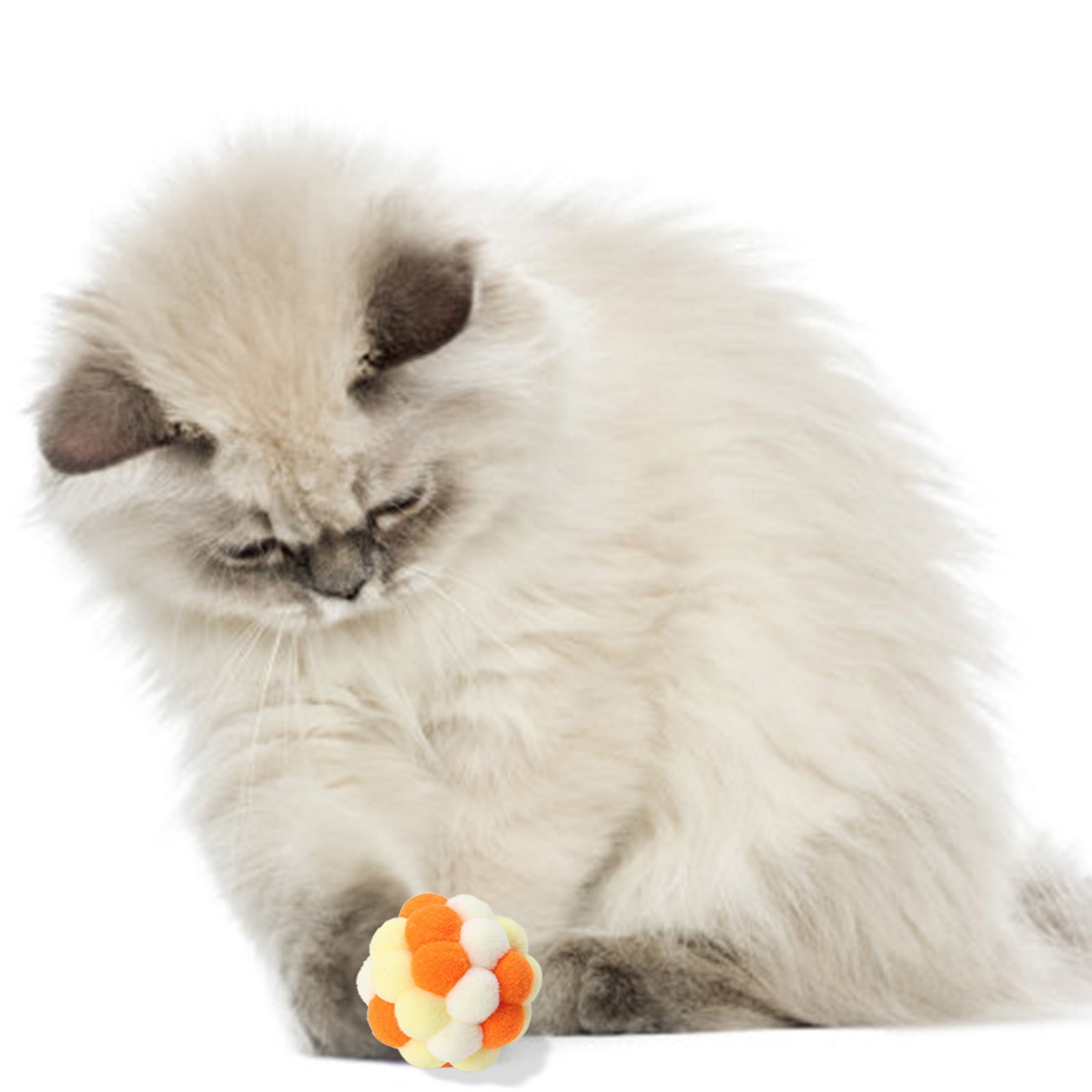 ACCEORR Interactive Cat Toy Plush Balls with Sound (Multi-Color, 2 in) l53pj