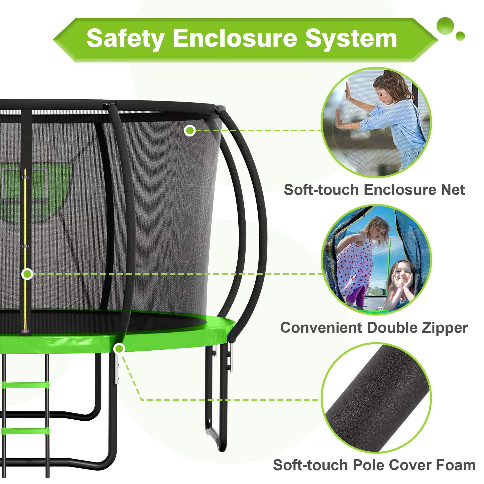 GVDV 16ft Outdoor Recreational Trampoline with Safety Net and Ladder (16ft) j16kx