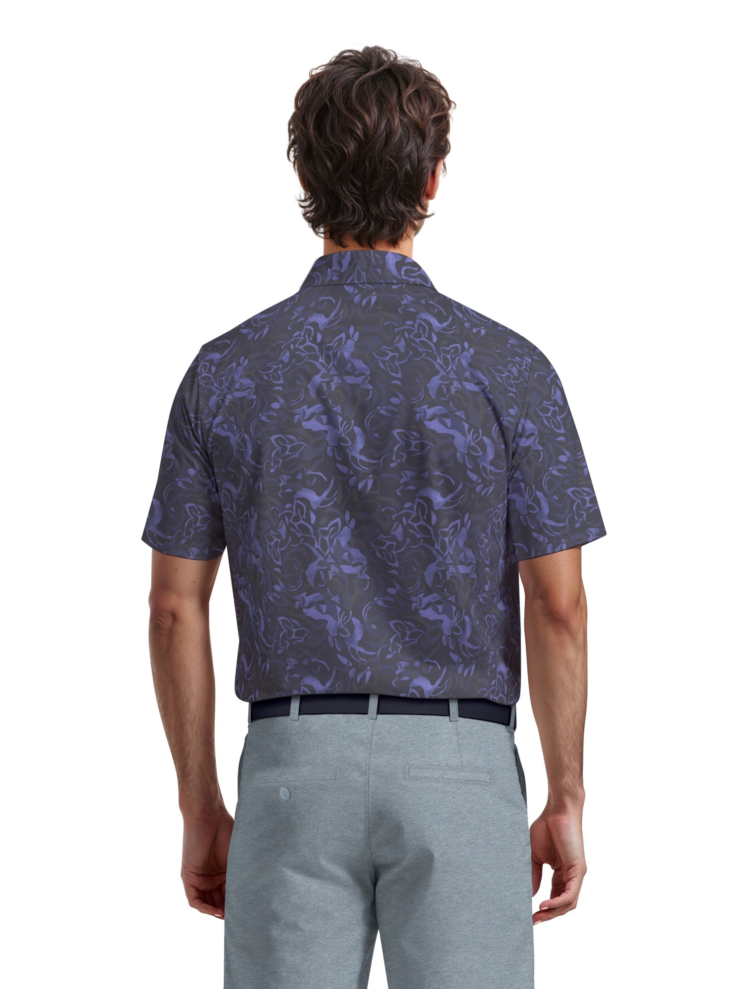 Ben Hogan Men's Performance Tropical Golf Polo Shirt (Blue, S) ha50e
