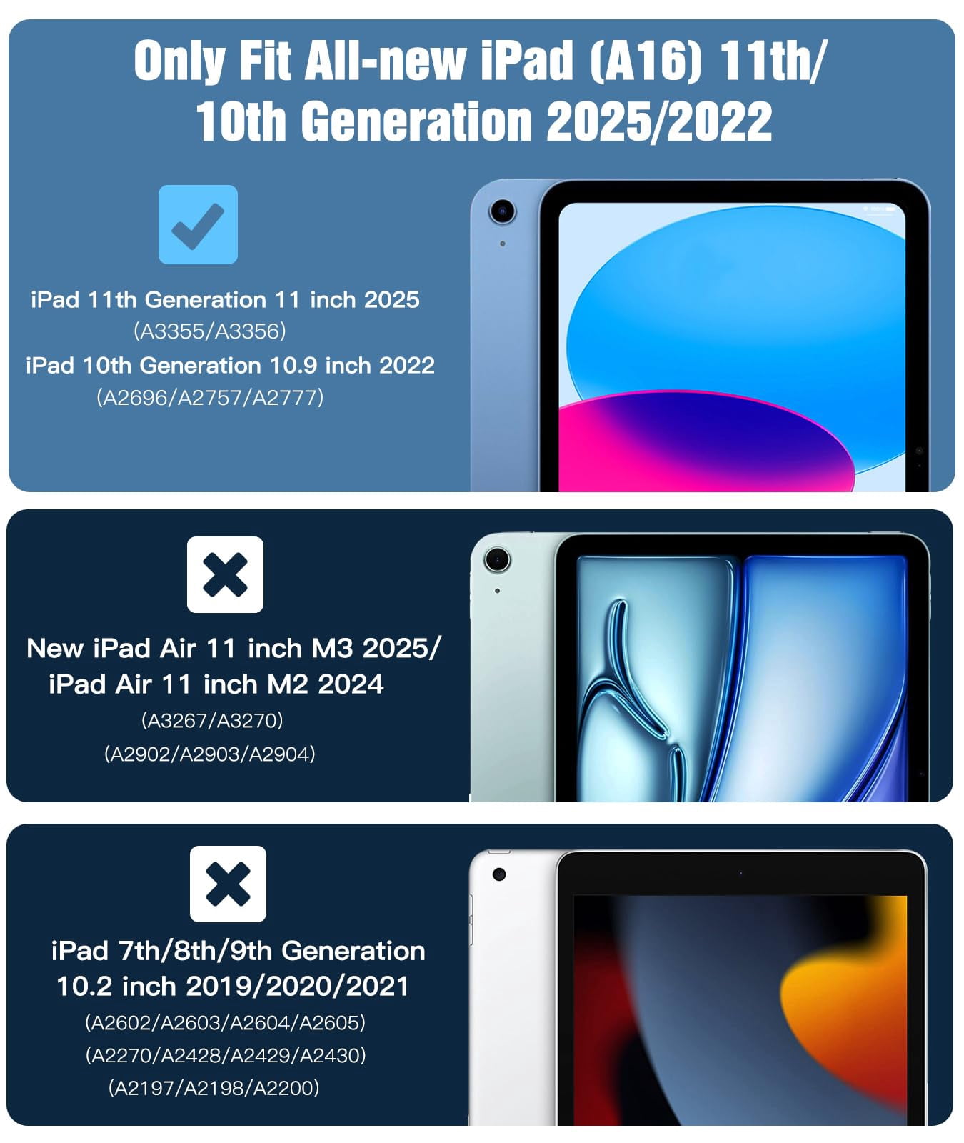 TiMOVO Protective Case for iPad 11th Gen 2025 and 10th Gen 2022, Slim Shockproof Cover with Pencil Holder and Clear Back (Abyss Blue, 11 in) 8j3kv