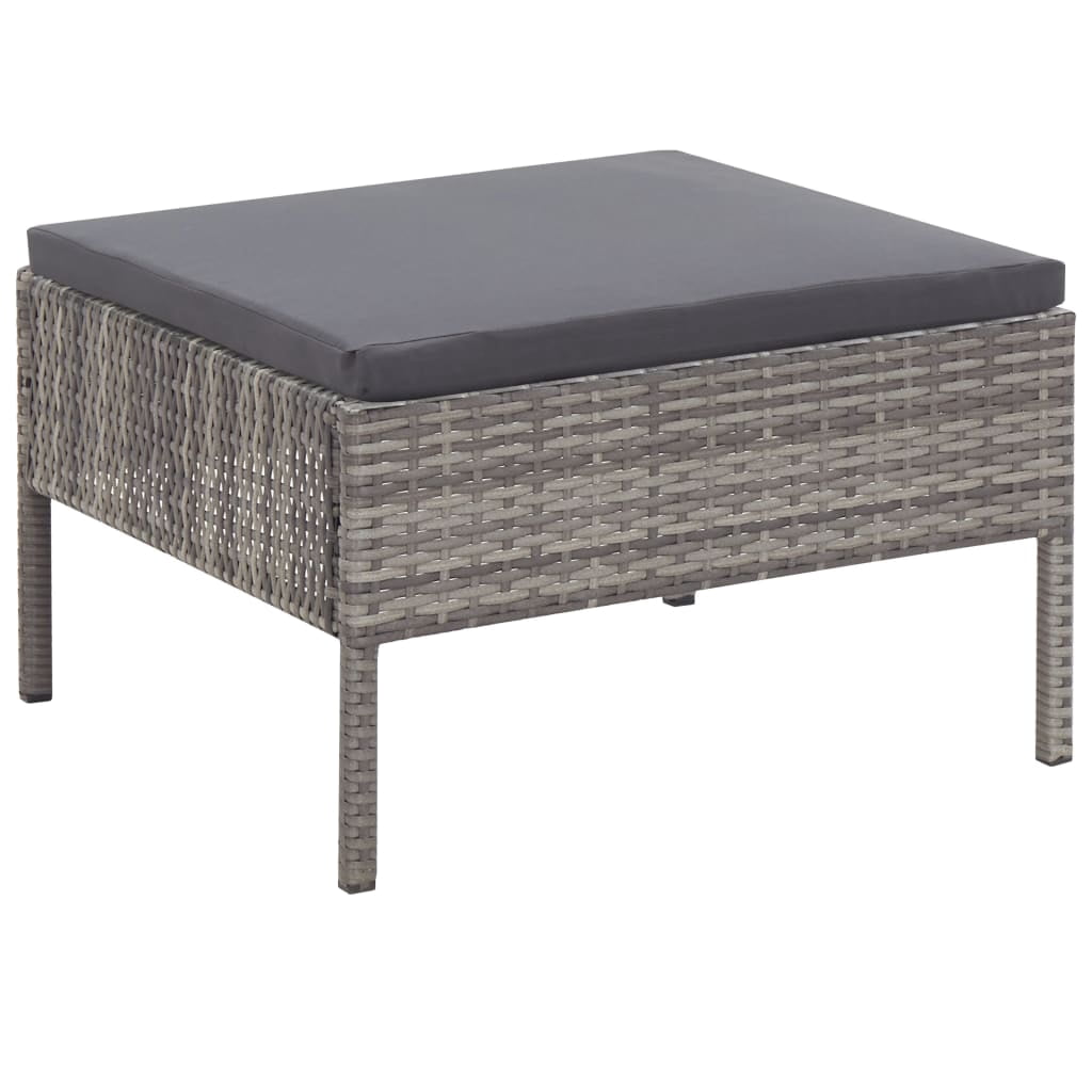 vidaXL 6-Piece Outdoor Patio Sectional Sofa Set with Coffee Table (Grey, 6-Piece Set) jaun0