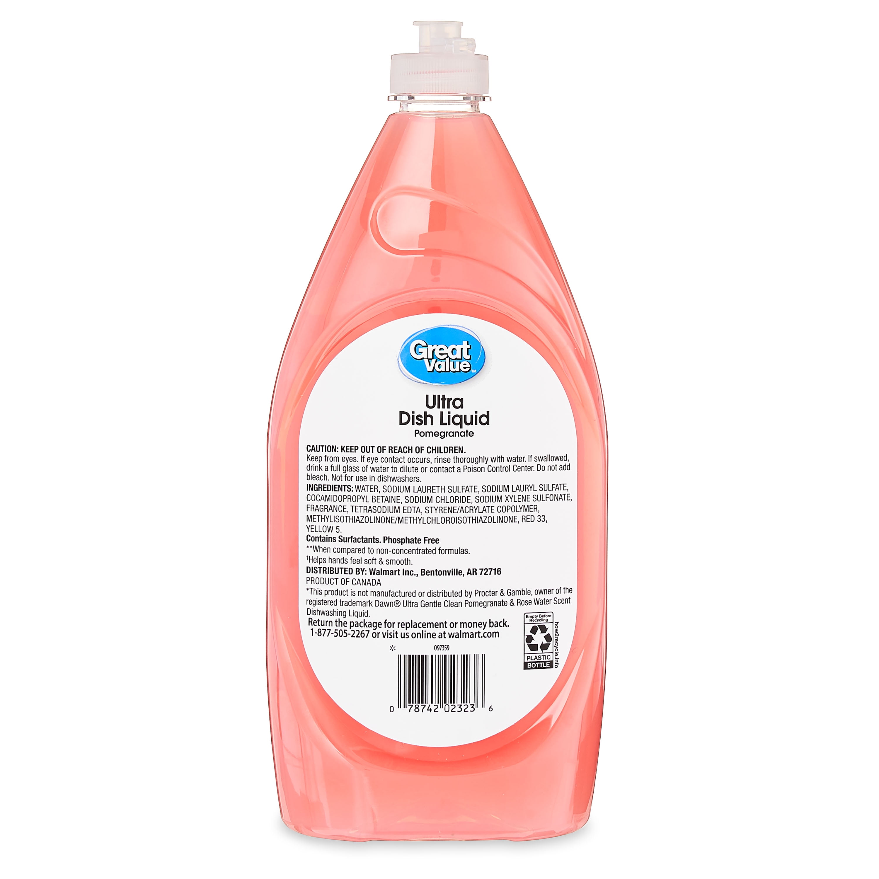 Great Value Ultra Dish Liquid Soap, Pomegranate Scent, Grease Fighting Formula (6 Pack, 28 fl oz) zeelp