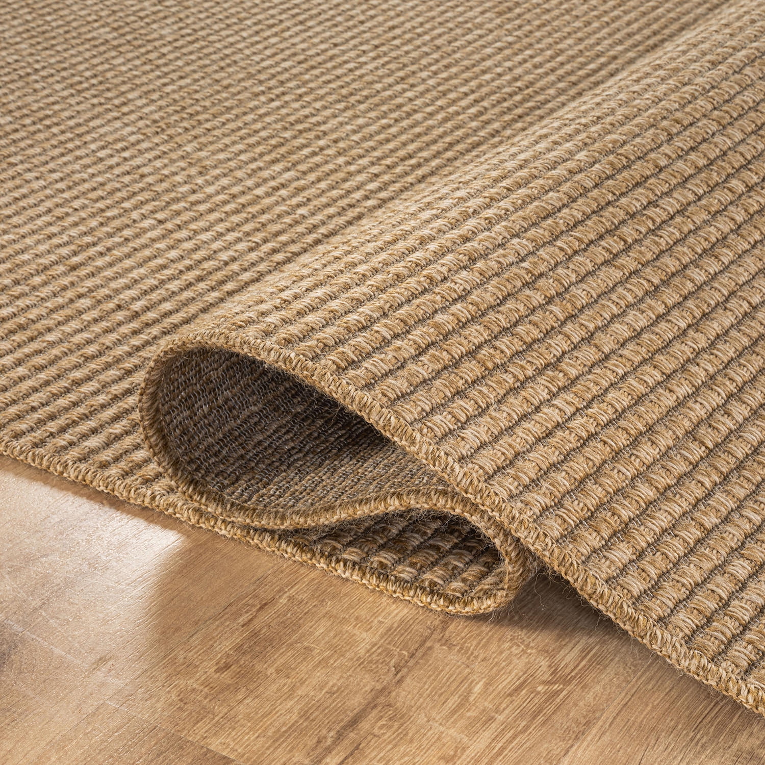 CAMILSON Indoor Outdoor Farmhouse Area Rug, Durable Polypropylene Woven Floor Mat (Natural, 5 ft x 7 ft) w2w6w