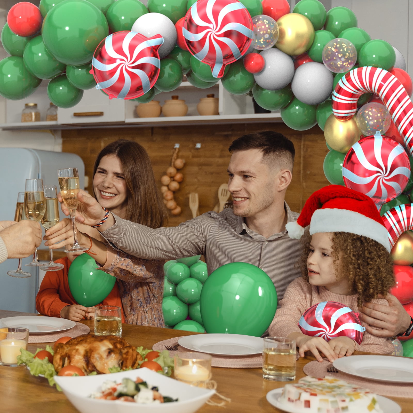 MELORDY Christmas Balloon Garland Arch Kit, Festive Holiday Party Decorations (152 Piece Set) jyghd