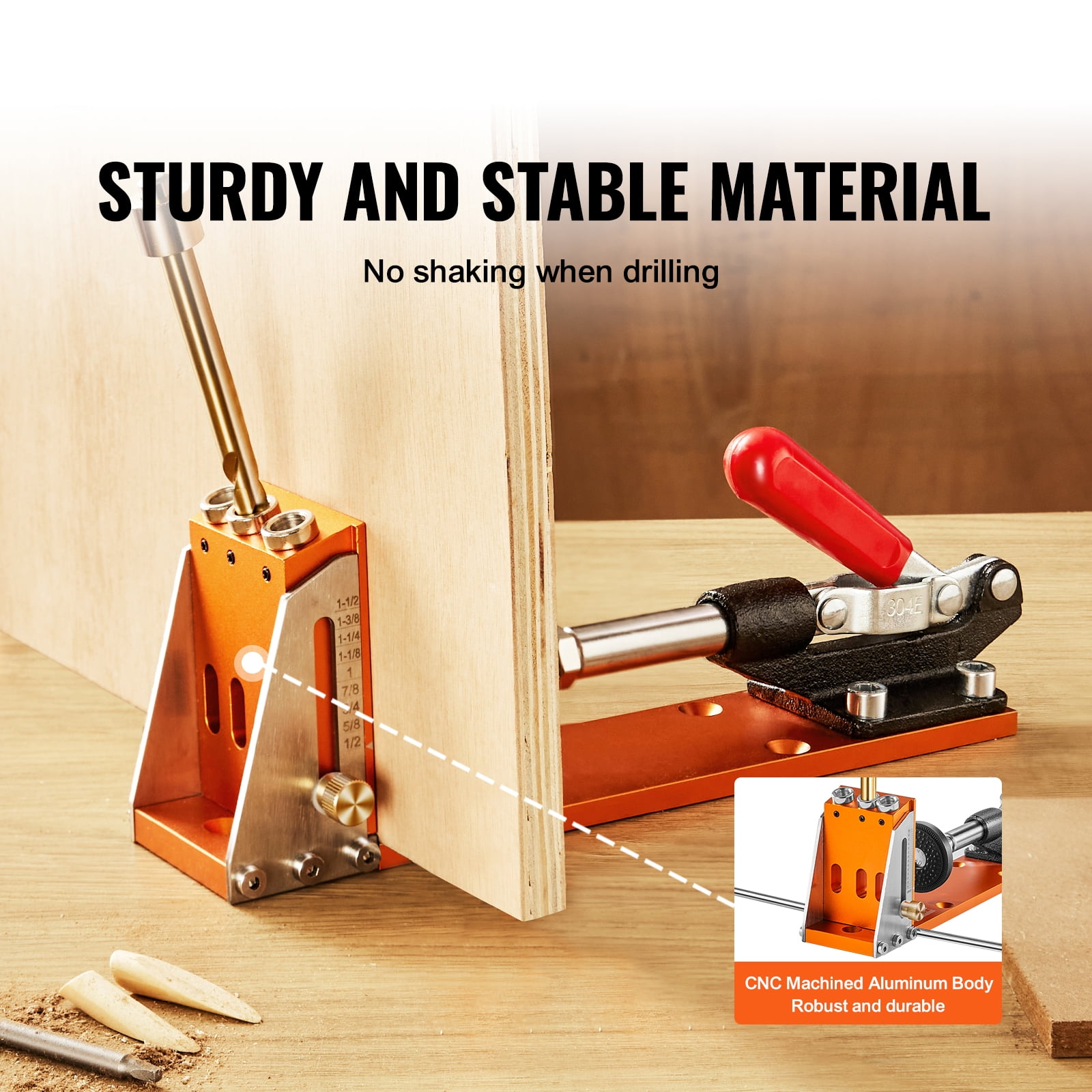 KFFKFF Pocket Hole Jig Drill System with Step Bits and Drive Bits (30 Piece Set, 4 lb) qcz82