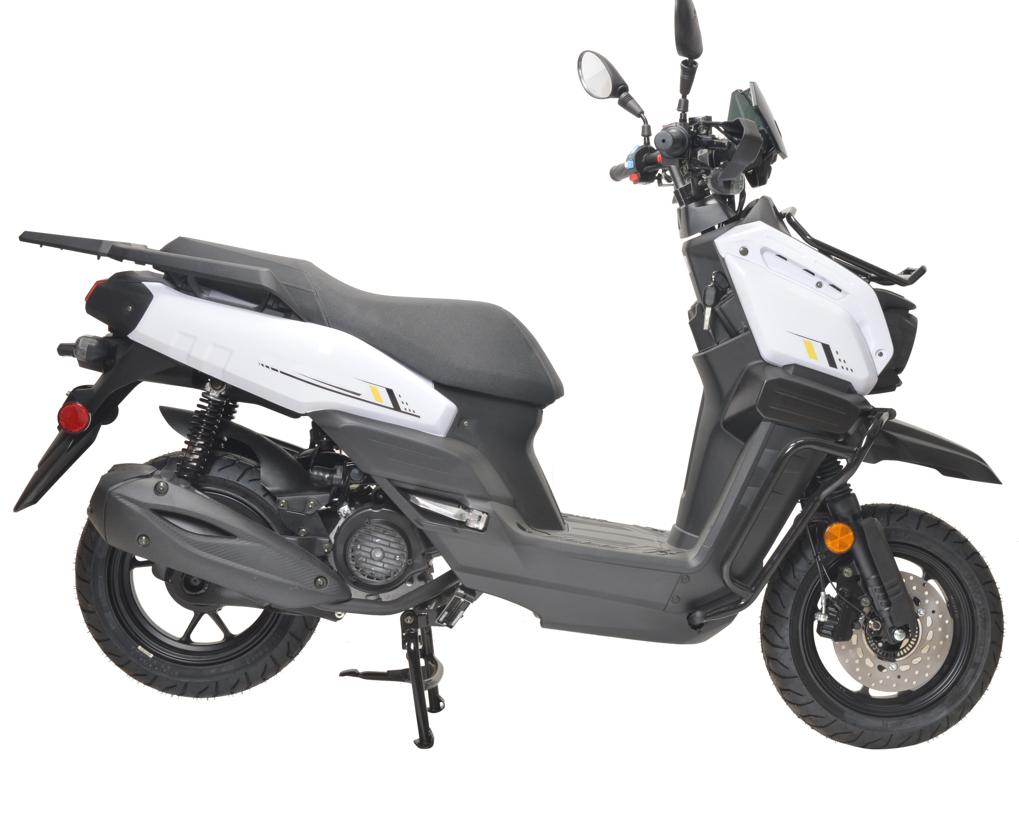 HHH Tank 150 Moped Gas Scooter 150cc Automatic Motorcycle for Adults (White, 12 in Wheels) 9fdzi