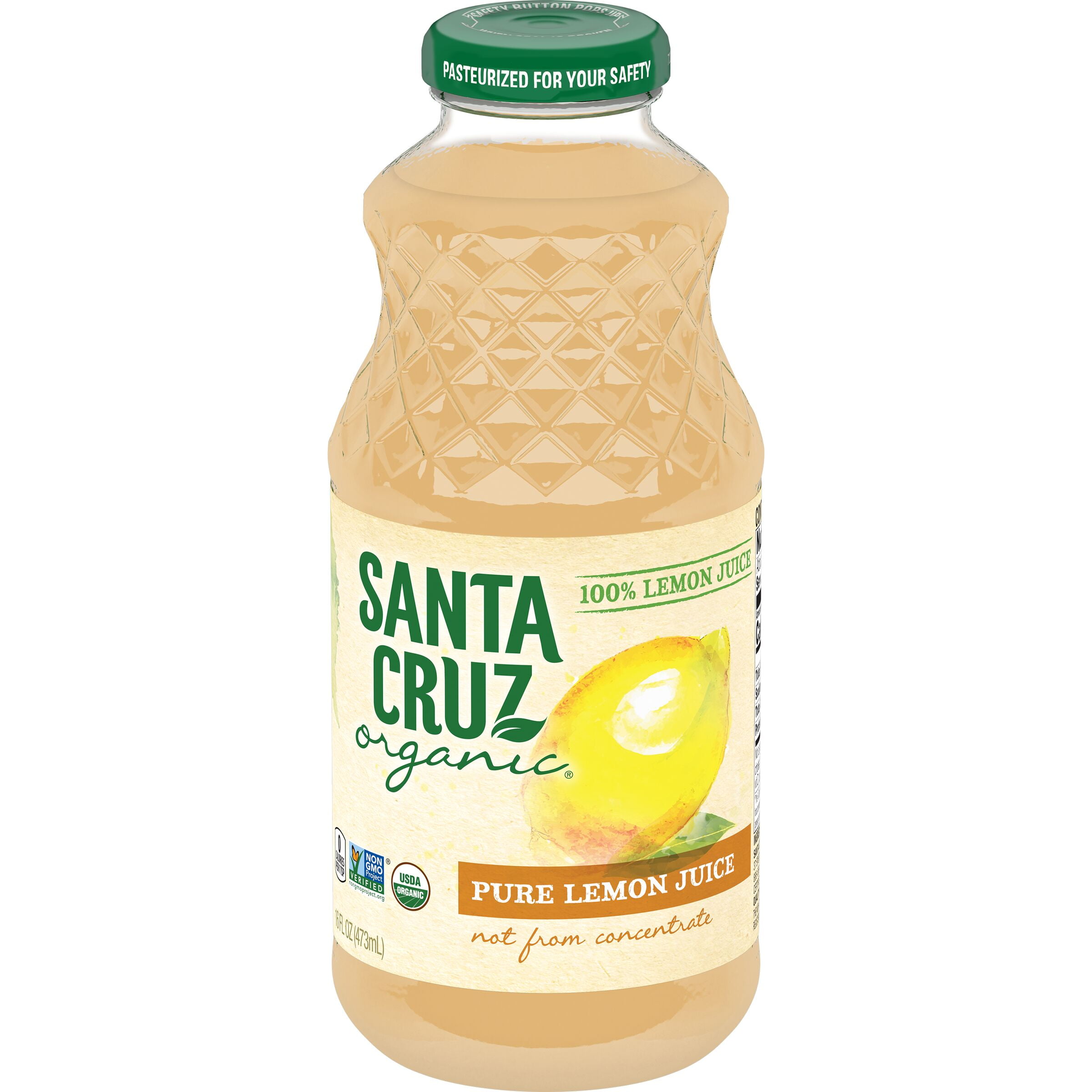 Santa Cruz Organic Pure Lemon Juice, Non-GMO Certified Organic (16 fl oz) 33468