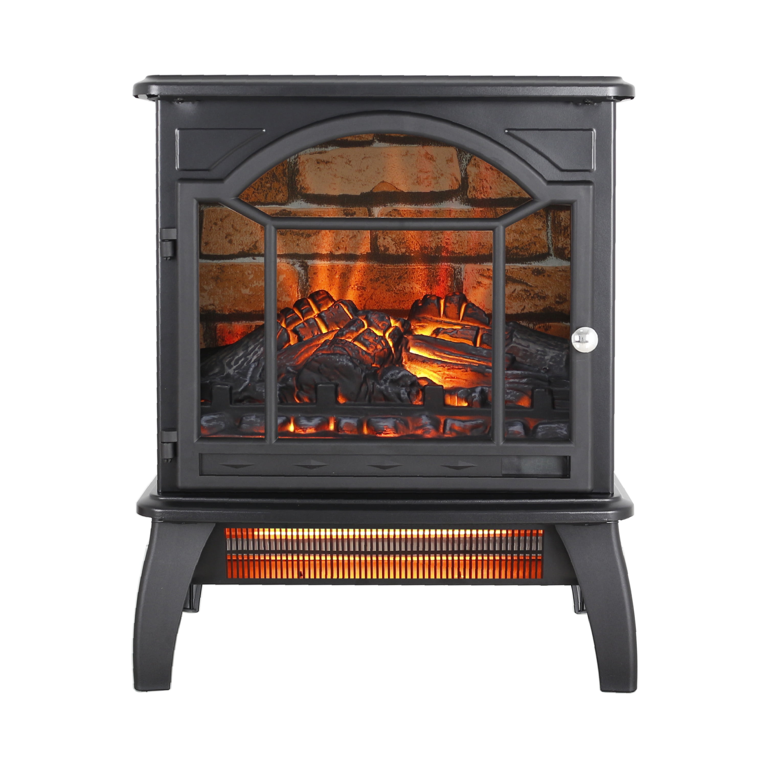 Segmart Infrared Quartz Electric Fireplace Space Heater with 3D Flame Effect (Black, 10 in x 17.5 in x 21.5 in) 6kgb9