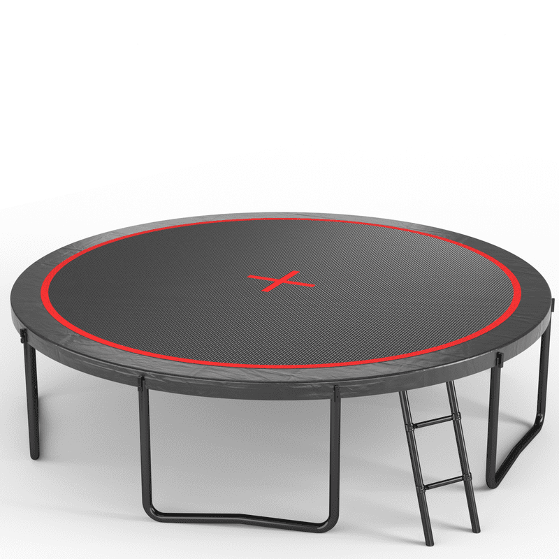 Comfort Stretch 12ft Round Trampoline with Safety Enclosure, Basketball Hoop & Ladder (Black, 12ft) 2j6ou